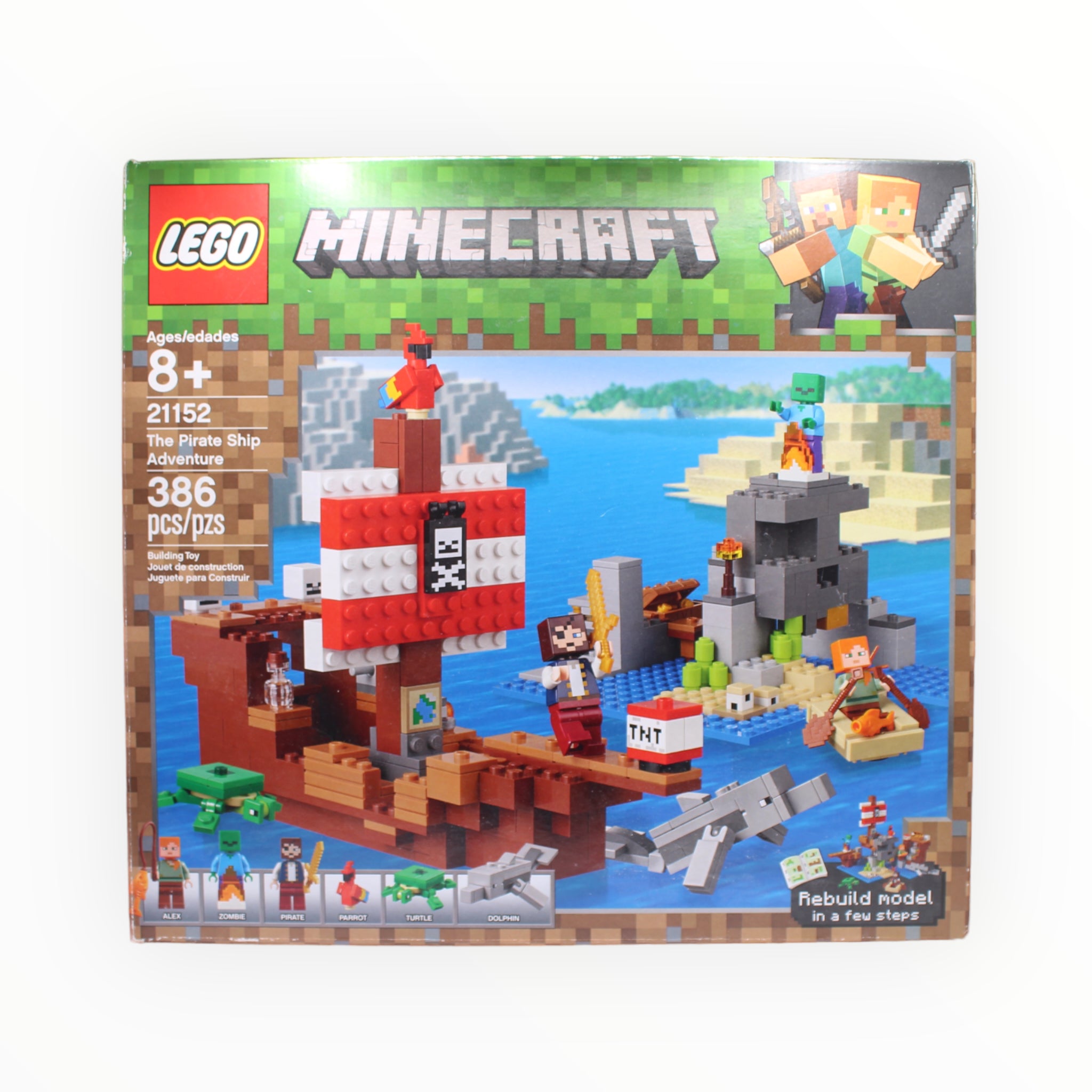 Certified Used Set 21152 Minecraft The Pirates Ship Adventure