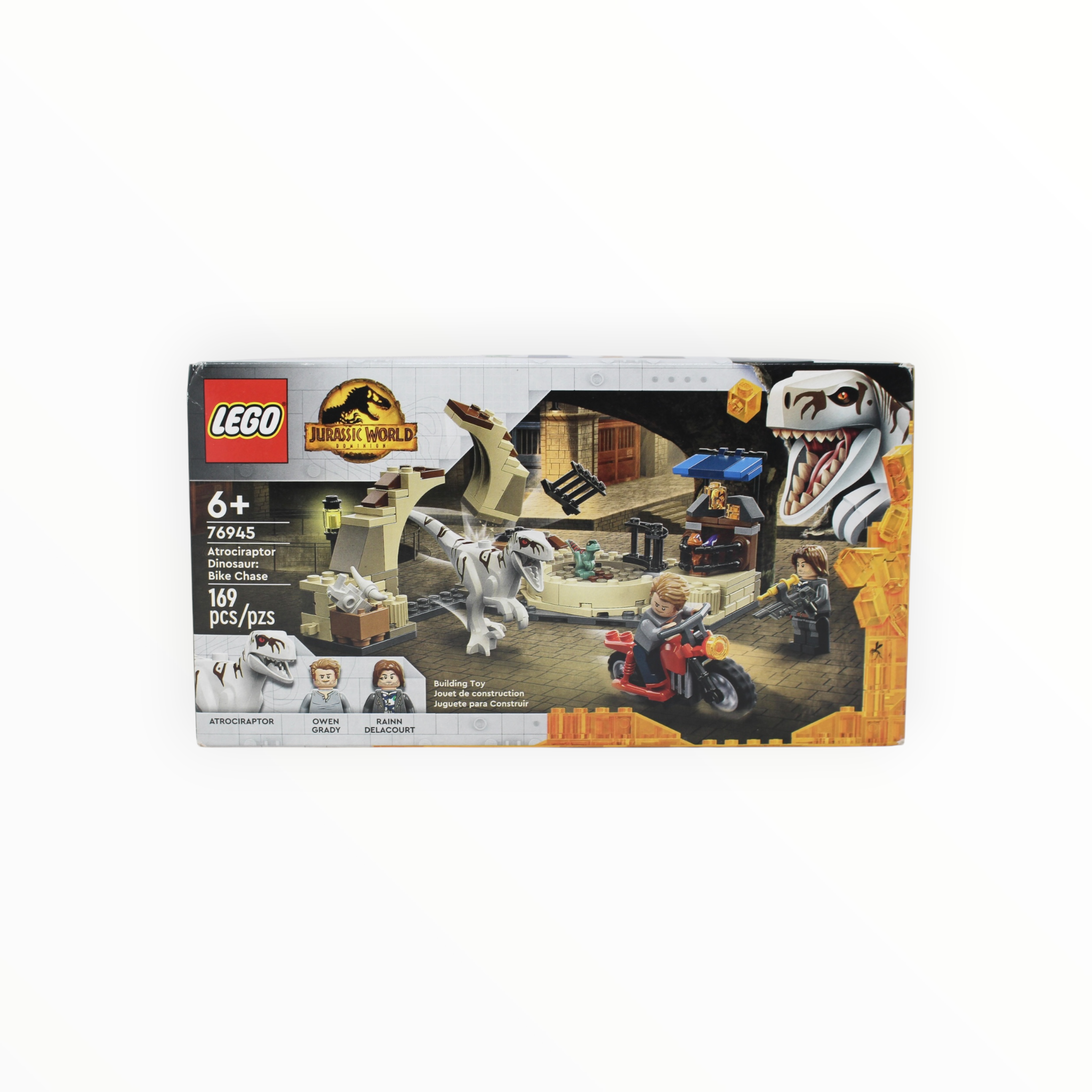 Retired Set 76945 Jurassic World Atrociraptor Dinosaur: Bike Chase (slight box damage)