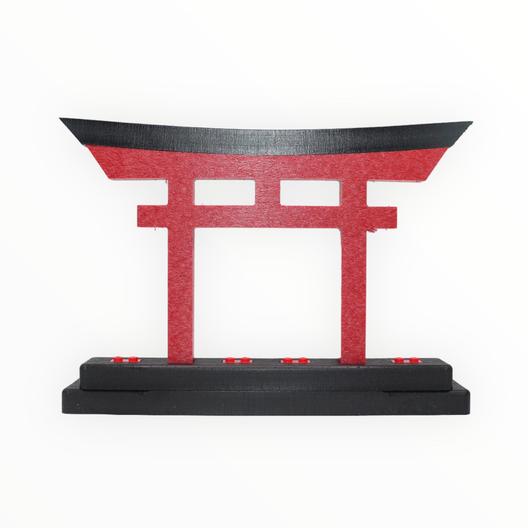 Temple Gate Minifigure Display Stand (black and red)