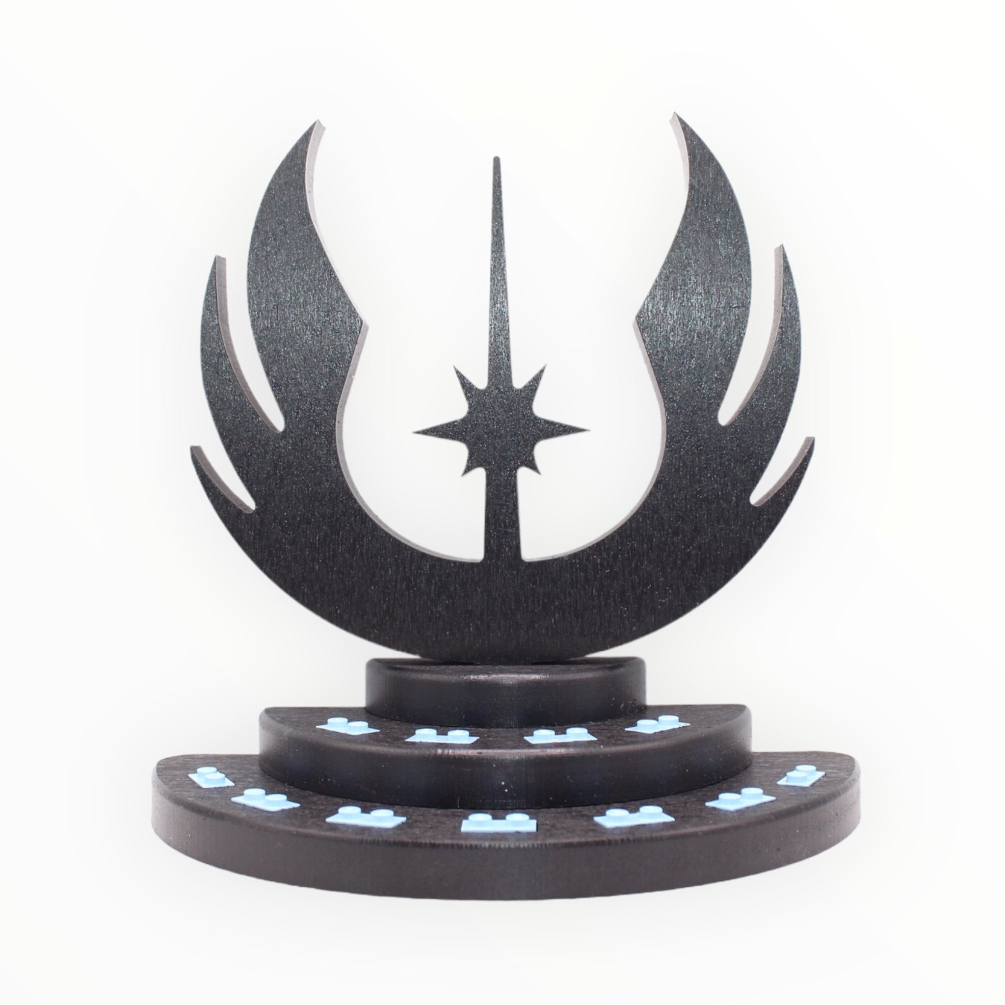 Star Wars Jedi-Themed Minifigure Display Stand (black and blue)