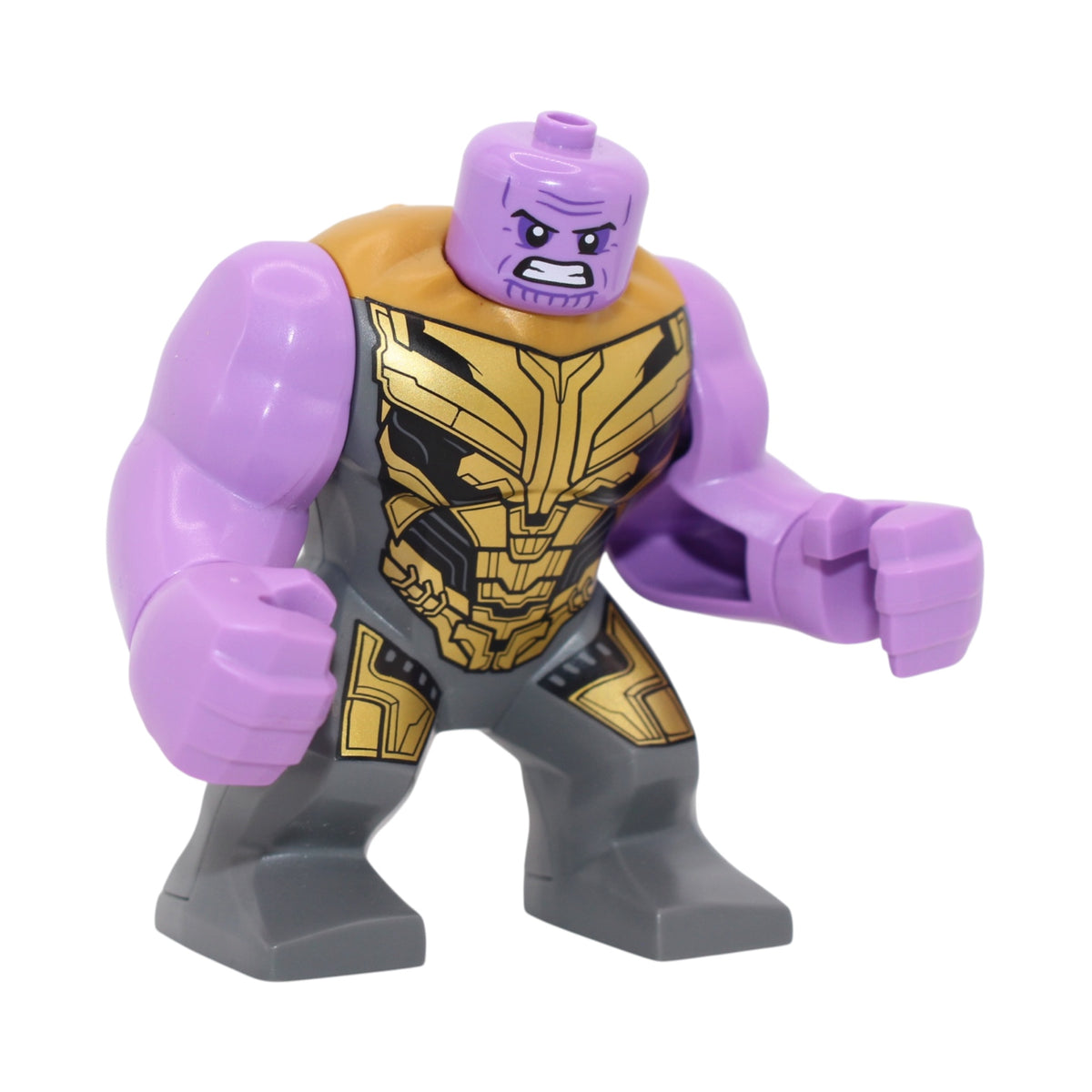 Thanos (Endgame, dark bluish gray armor, no helmet, angry)