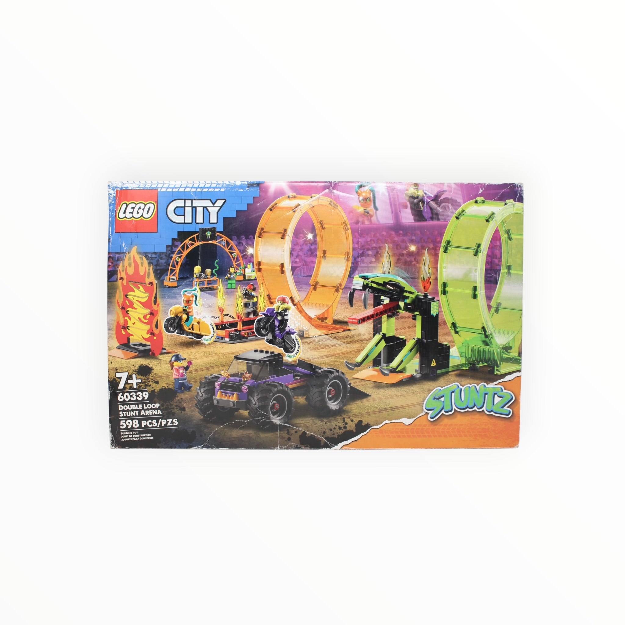 Certified Used Set 60339 City Stuntz Double Loop Stunt Arena (damaged box, open box, sealed bags)