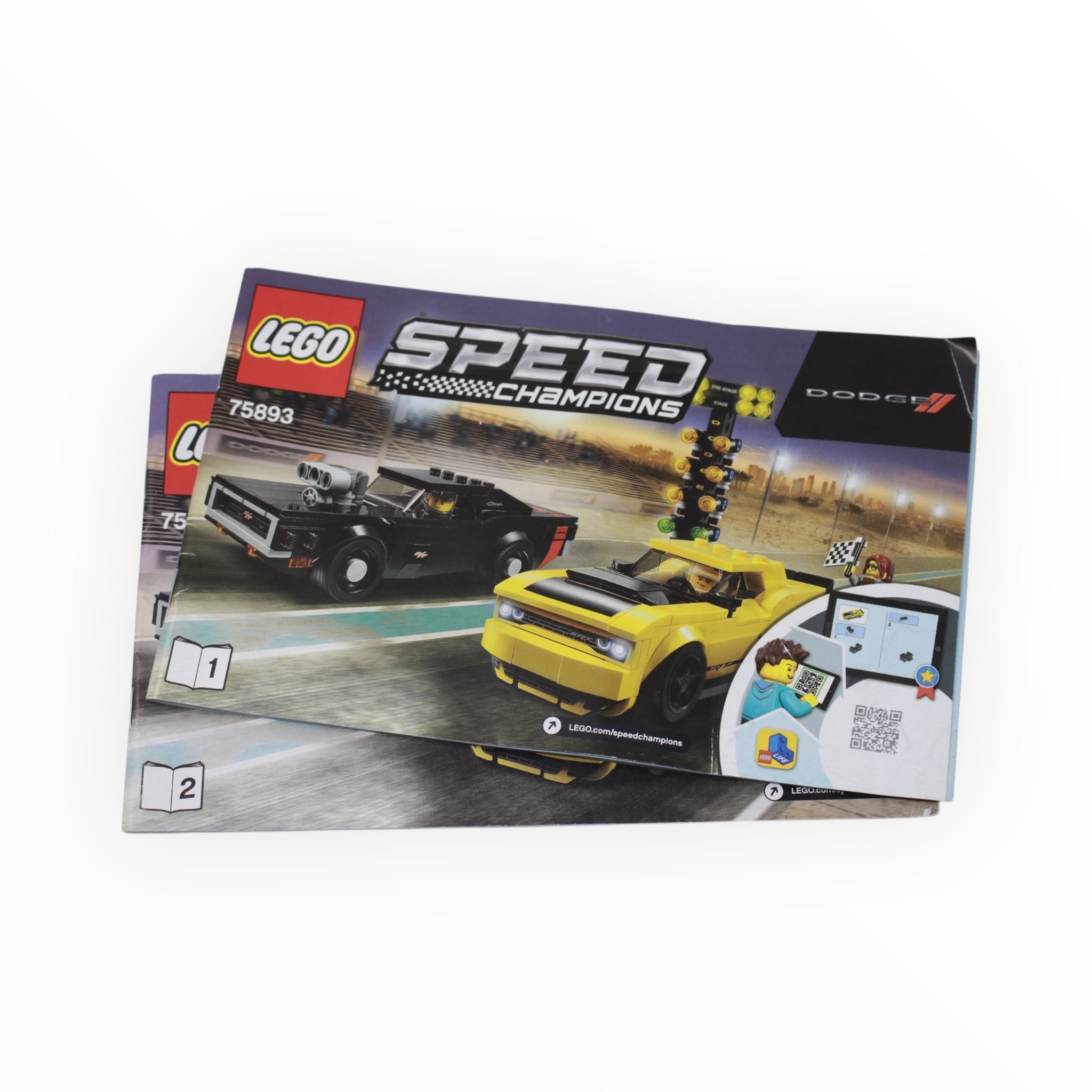 Used Set 75893 Speed Champions 2018 Dodge Challenger SRT Demon and 1970 Dodge Charger R/T