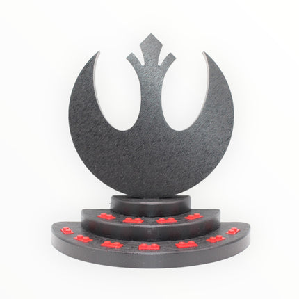 Star Wars Rebel-Themed Display Stand (black symbol, red studs)