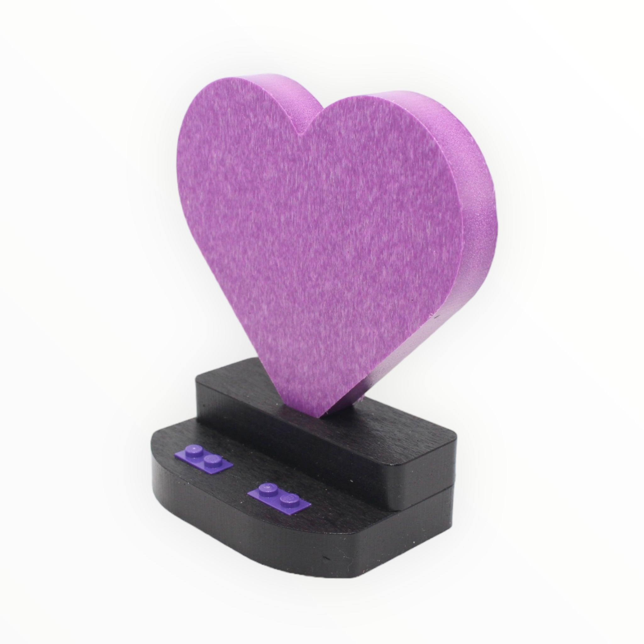 Heart-Shaped Minifigure Display Stand - Purple