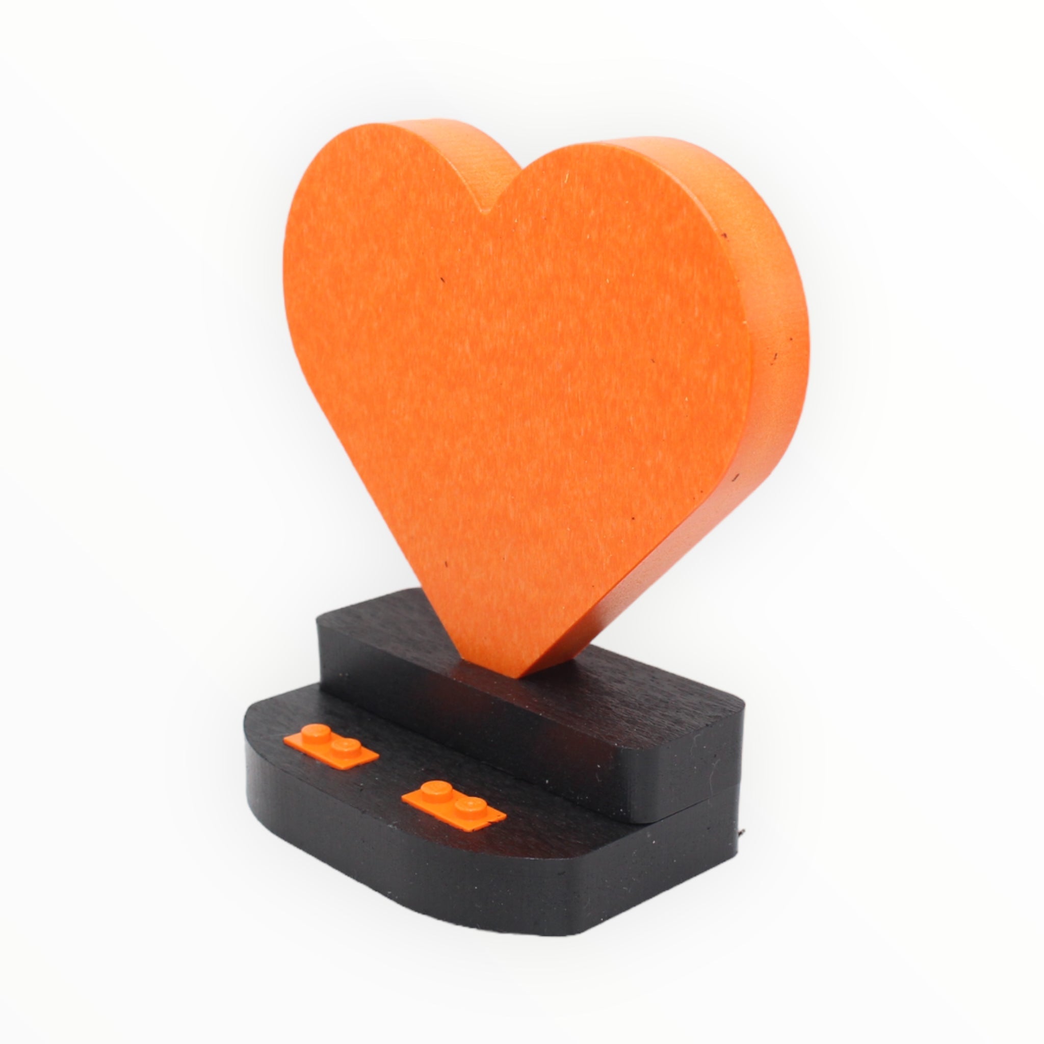 Heart-Shaped Minifigure Display Stand - Orange
