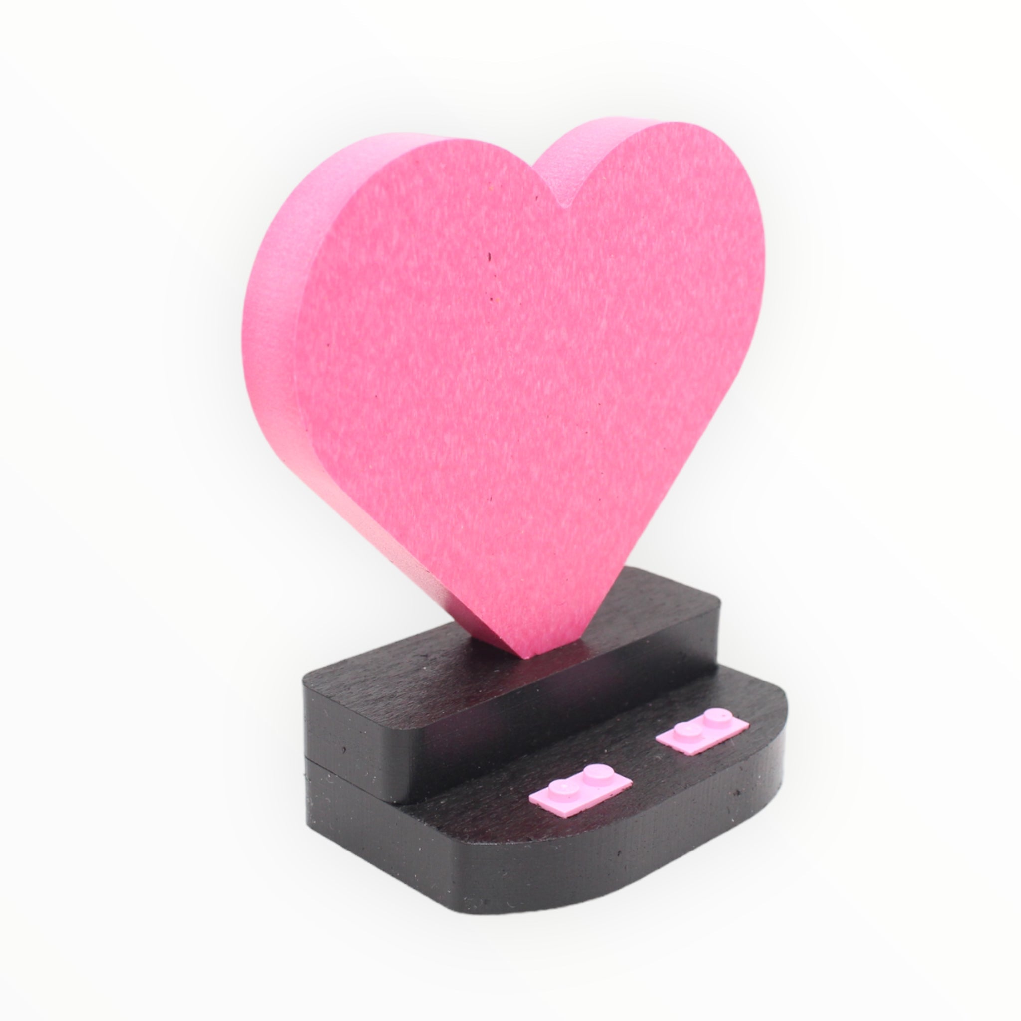 Heart-Shaped Minifigure Display Stand - Pink
