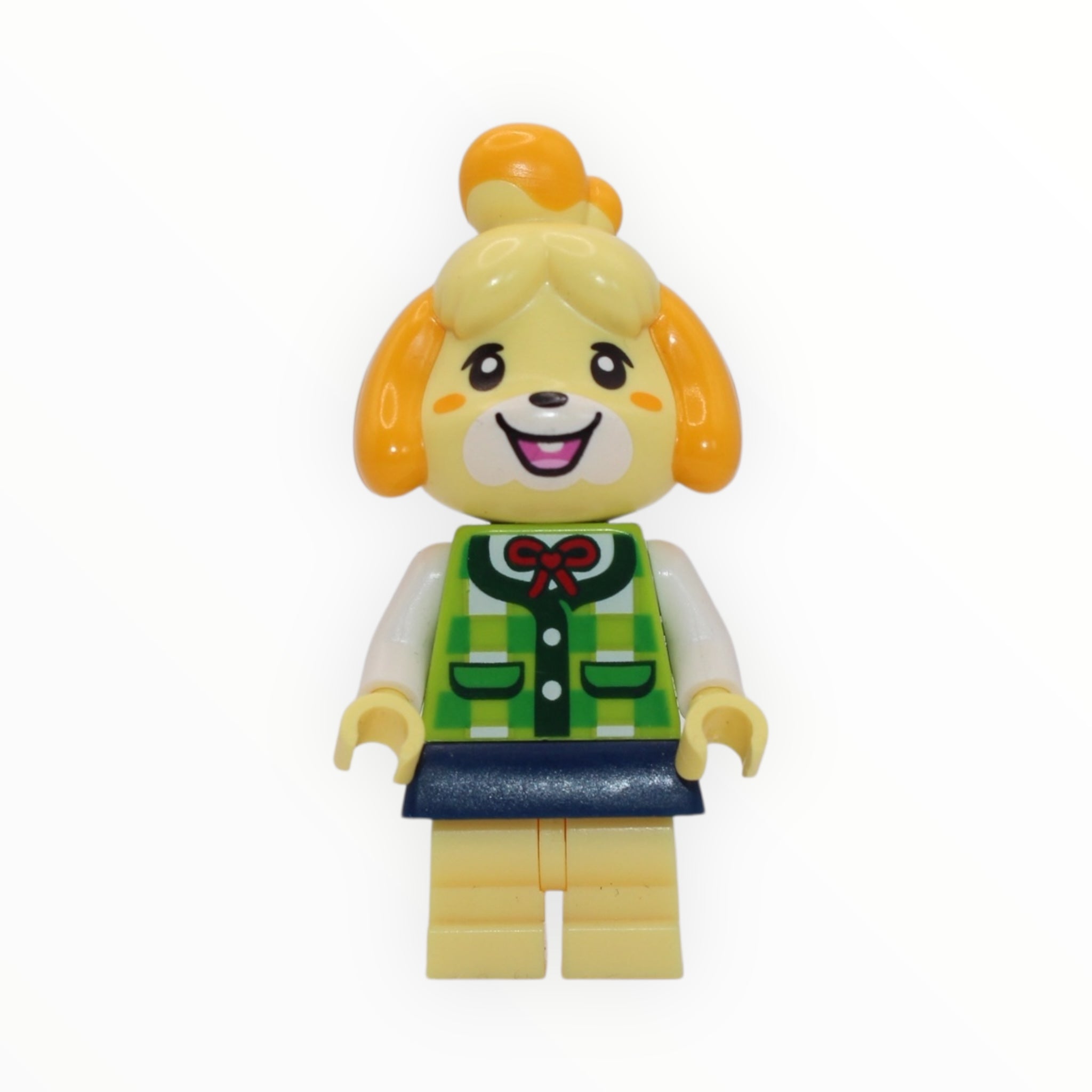 Isabelle (Animal Crossing, green plaid vest, dark blue skirt)