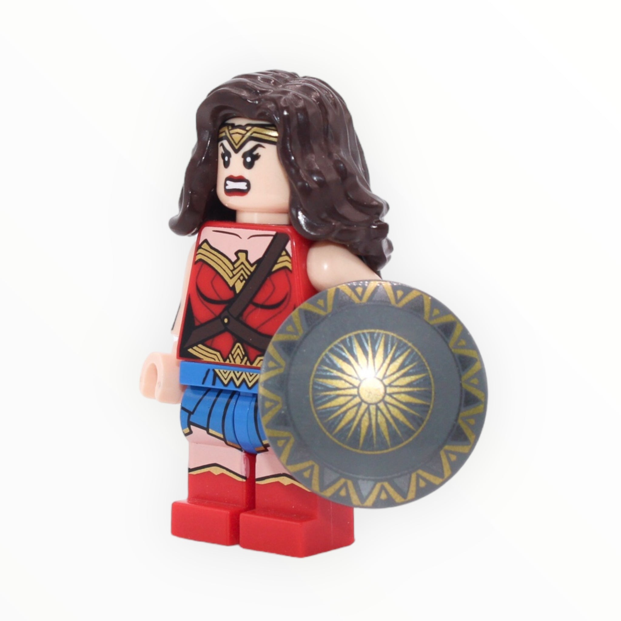 Wonder Woman (red torso and boots, sunburst shield set 76075)