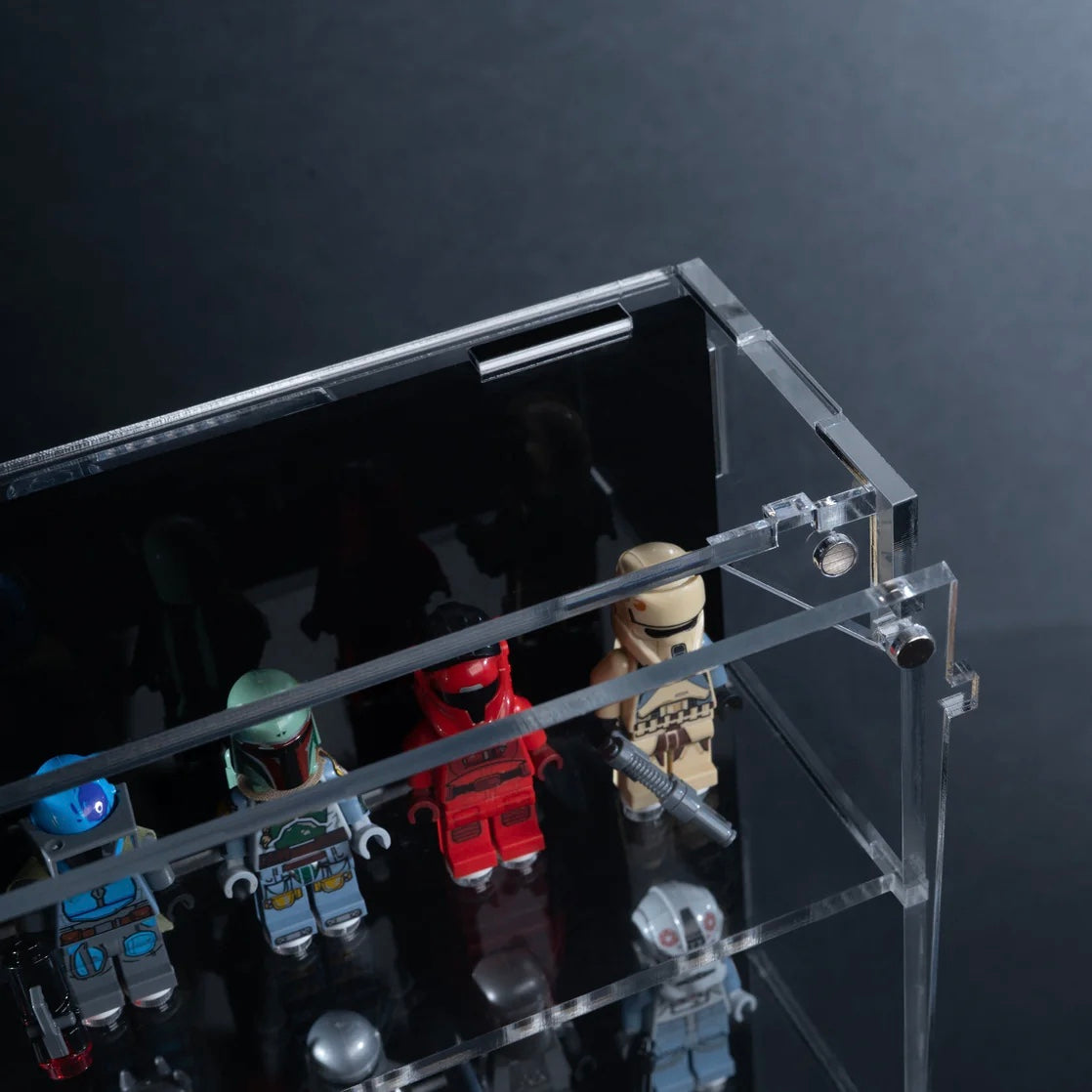 Brickshell Wall-Mounted Display Case - 20 Minifigures (black)