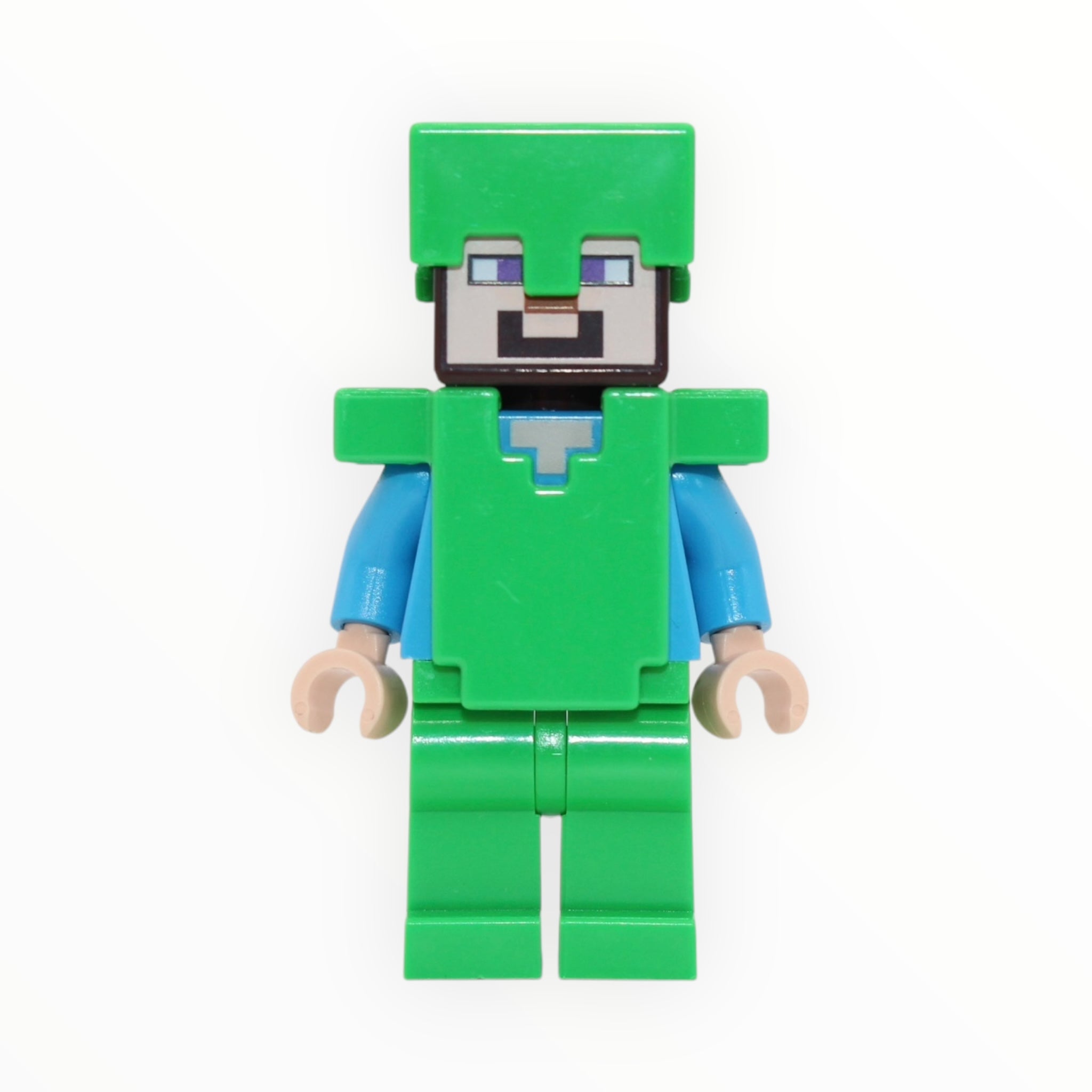 Minecraft Steve (green helmet, armor, legs)