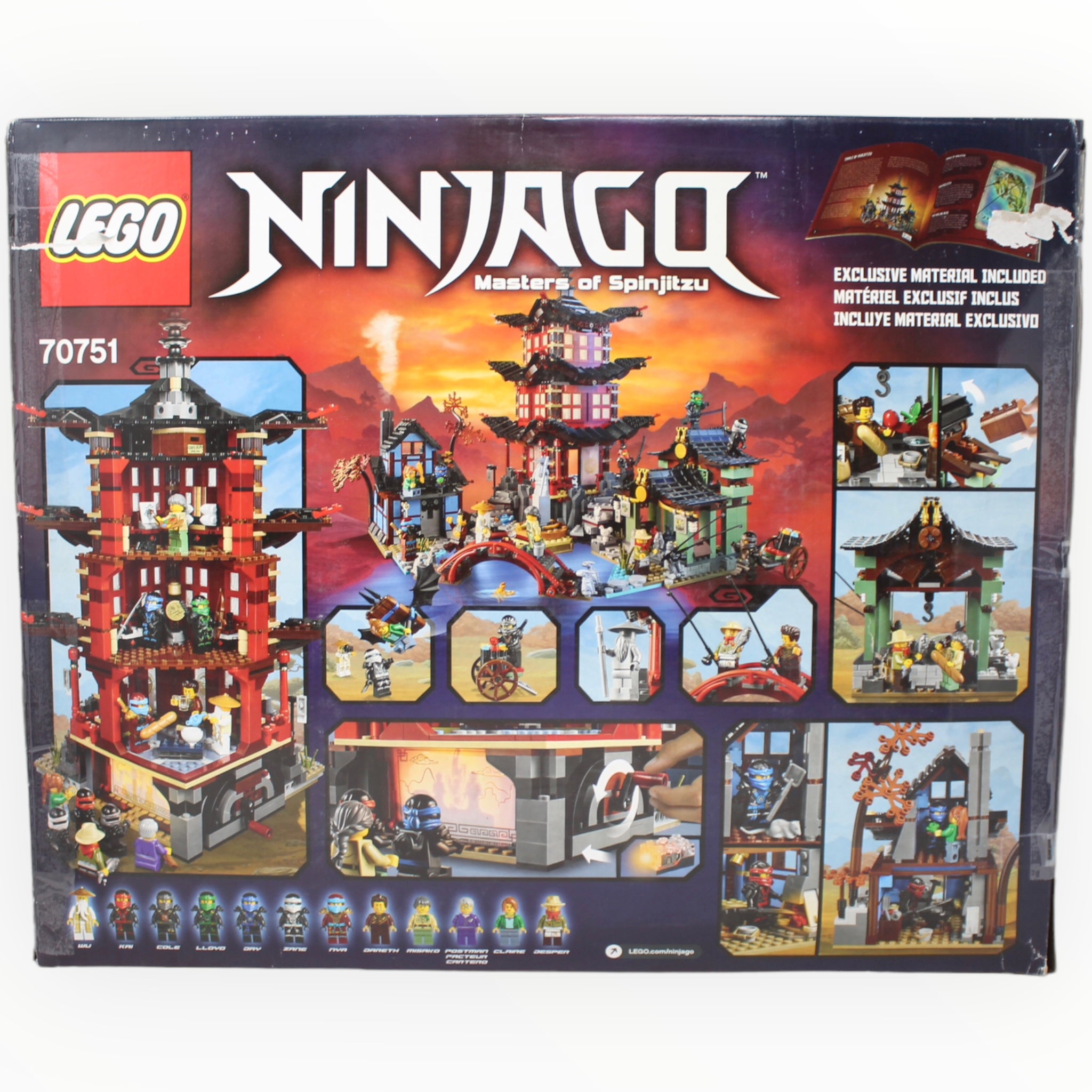 Certified Used Set Set 70751 Ninjago Temple of Airjitzu (open box, sealed bags)