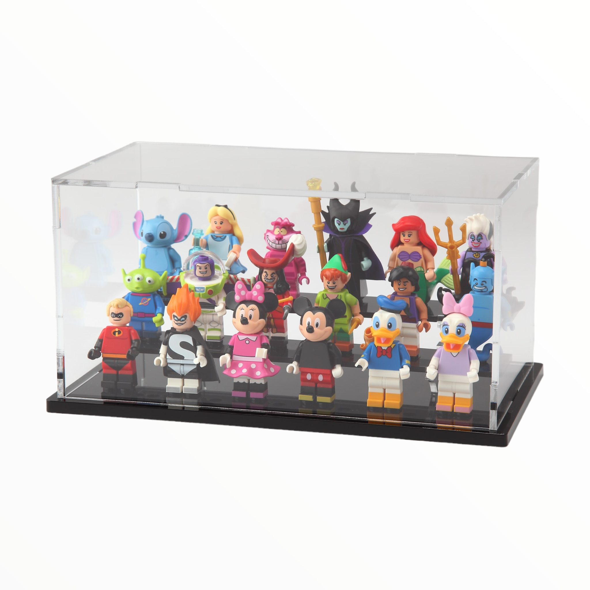 Tricked Out Bricks Minifigure Display Cases (18 figures, black base)