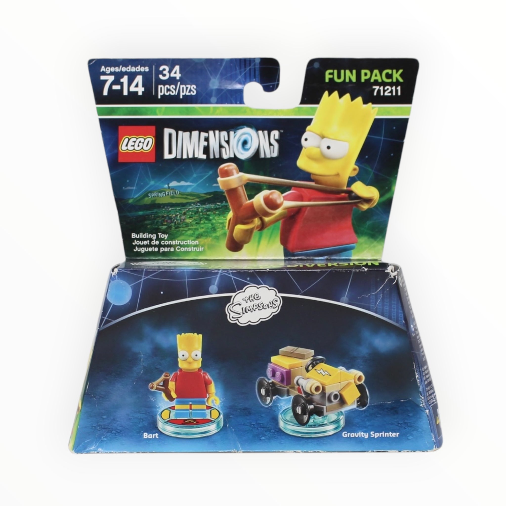 Retired Set 71211 Dimensions The Simpsons Bart and Gravity Sprinter (damaged box)