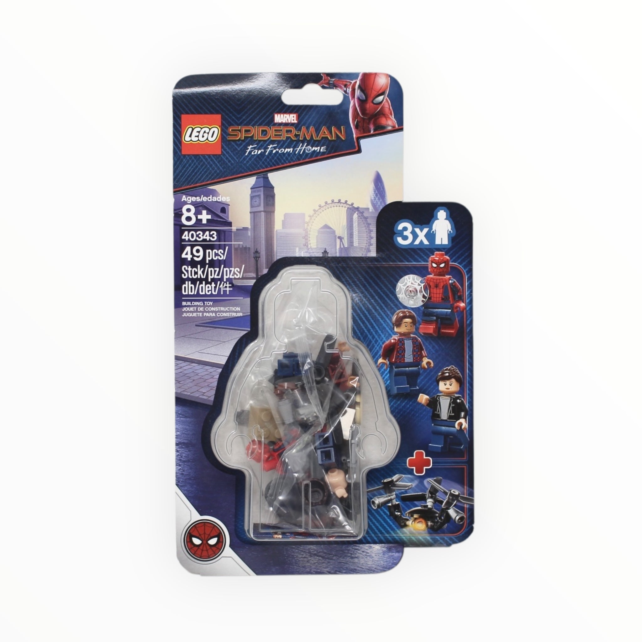 Retired Set 40343 Spider-Man Far From Home Spider-Man and the Museum Break-In blister pack