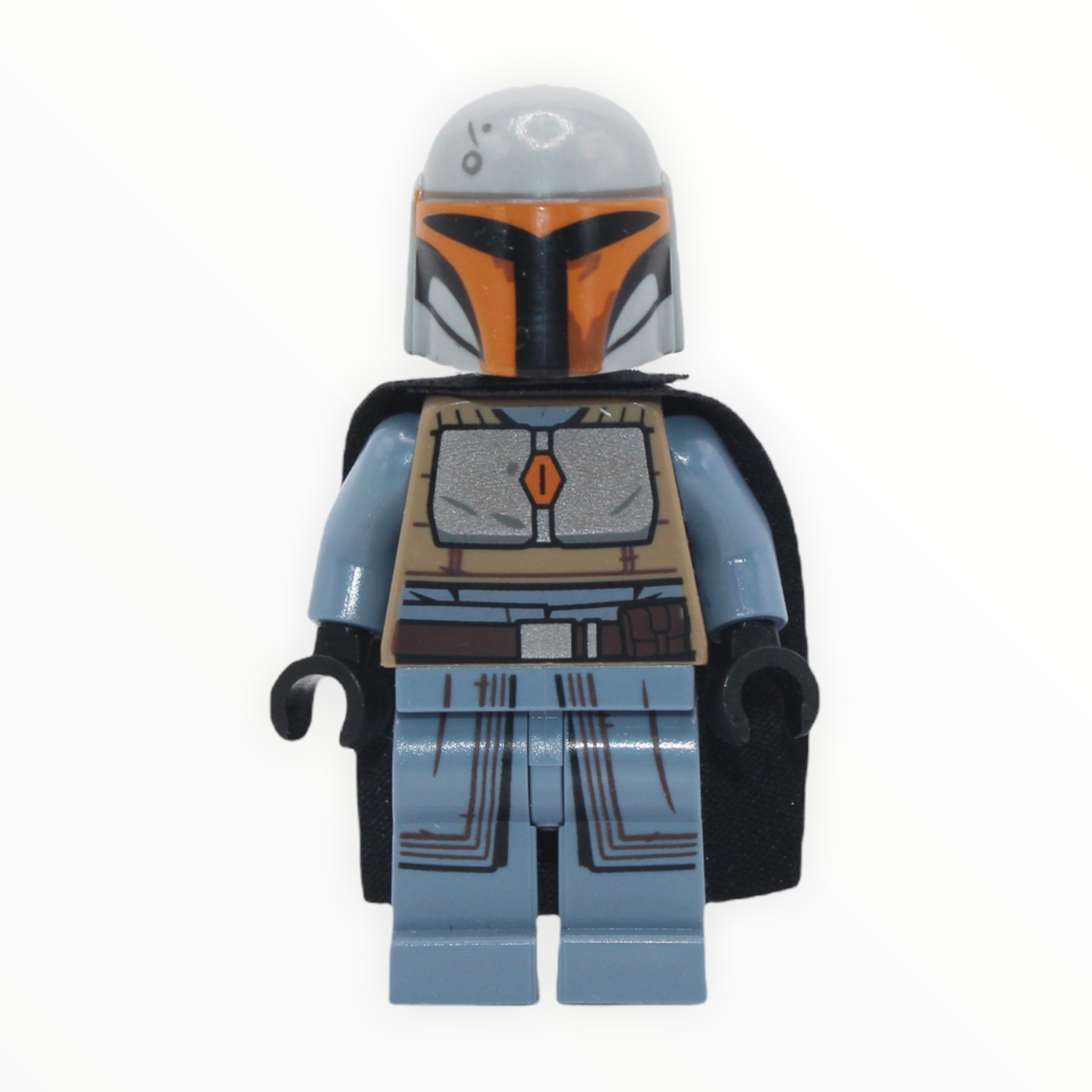 Mandalorian Tribe Warrior (female, light bluish gray helmet, black cape)