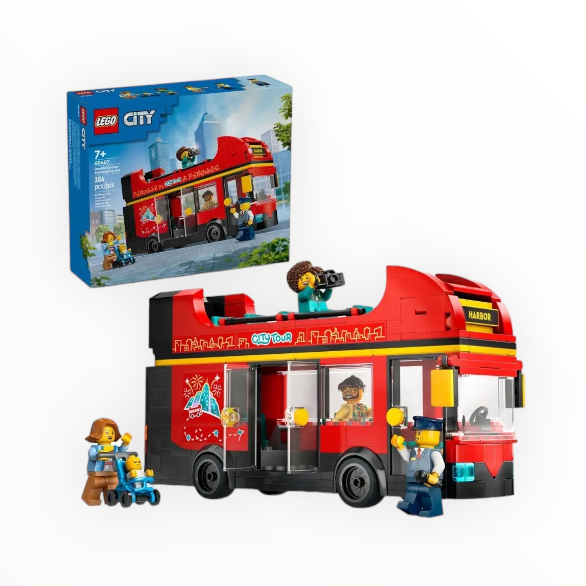 60407 City Red Double-Decker Sightseeing Bus