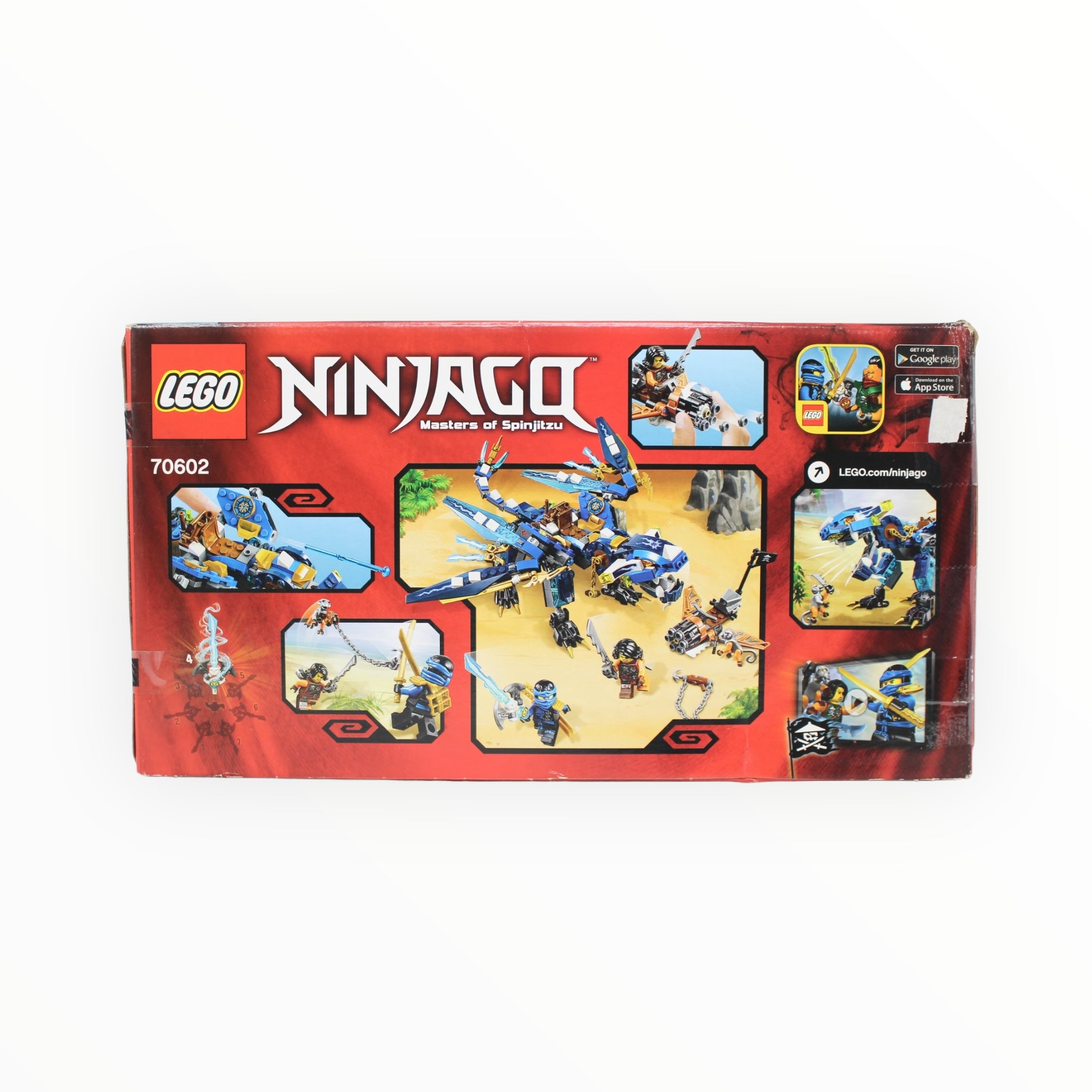 Certified Used Set 70602 Ninjago Jay’s Elemental Dragon (open box, sealed bags)