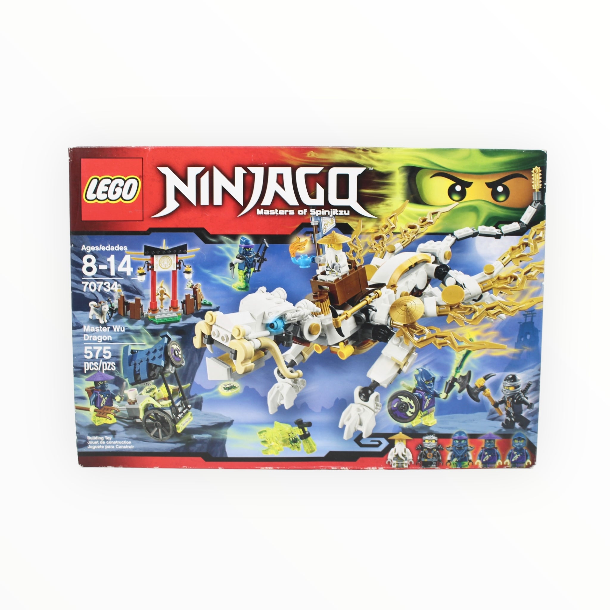 Certified Used Set 70734 Ninjago Master Wu Dragon (open box, sealed bags)