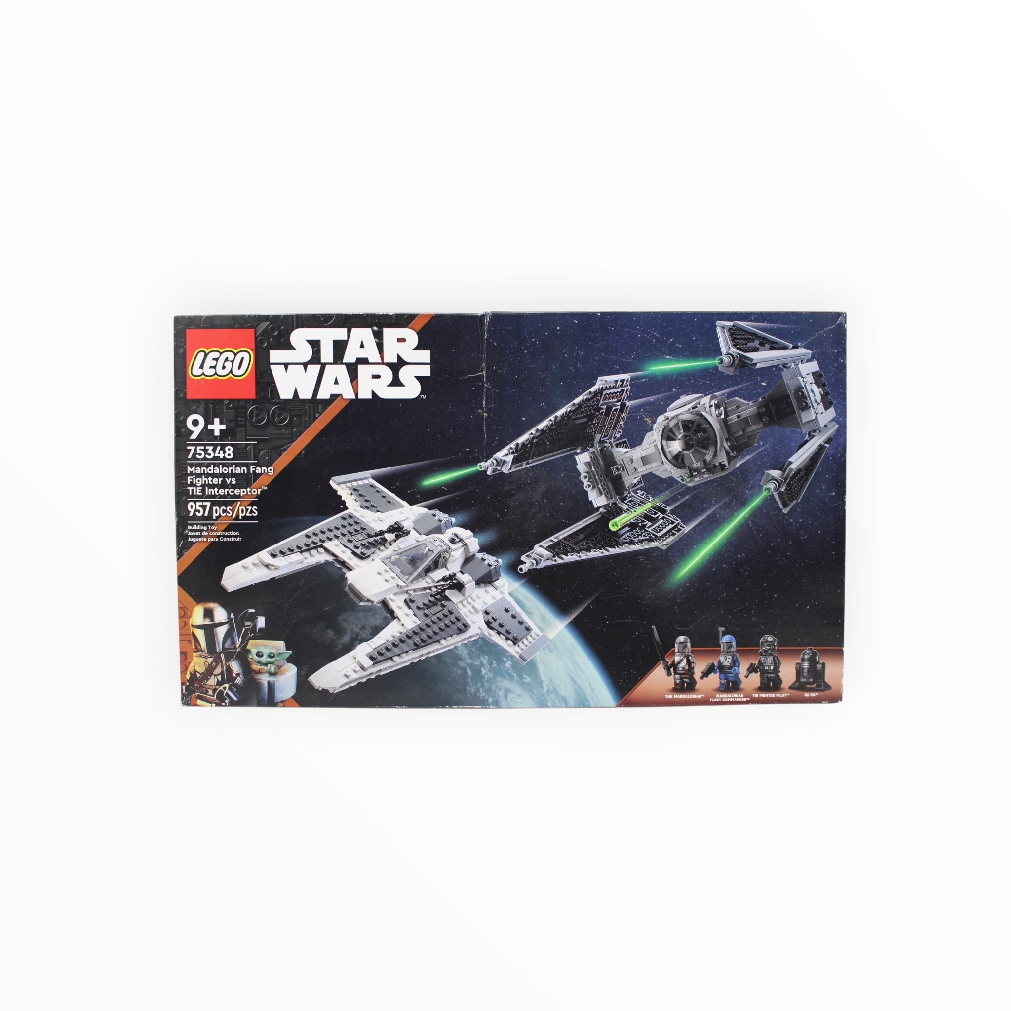 Retired Set 75348 Star Wars Mandalorian Fang Fighter vs. TIE Interceptor (damaged box)