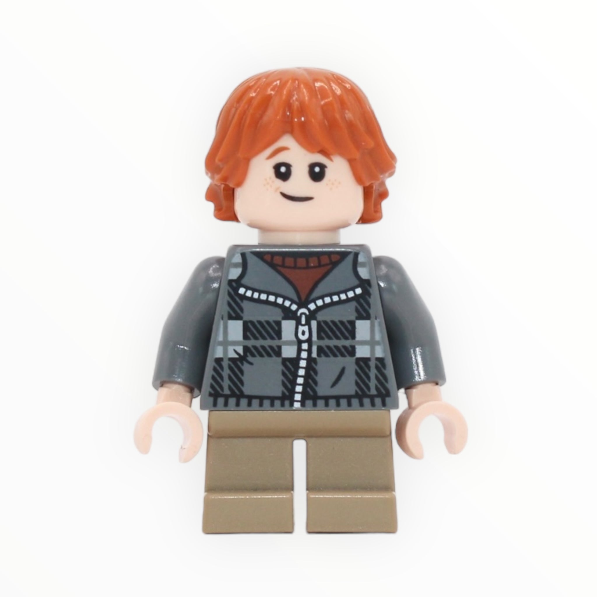 Ron Weasley (dark bluish gray plaid jacket, dark tan short legs, 2024)