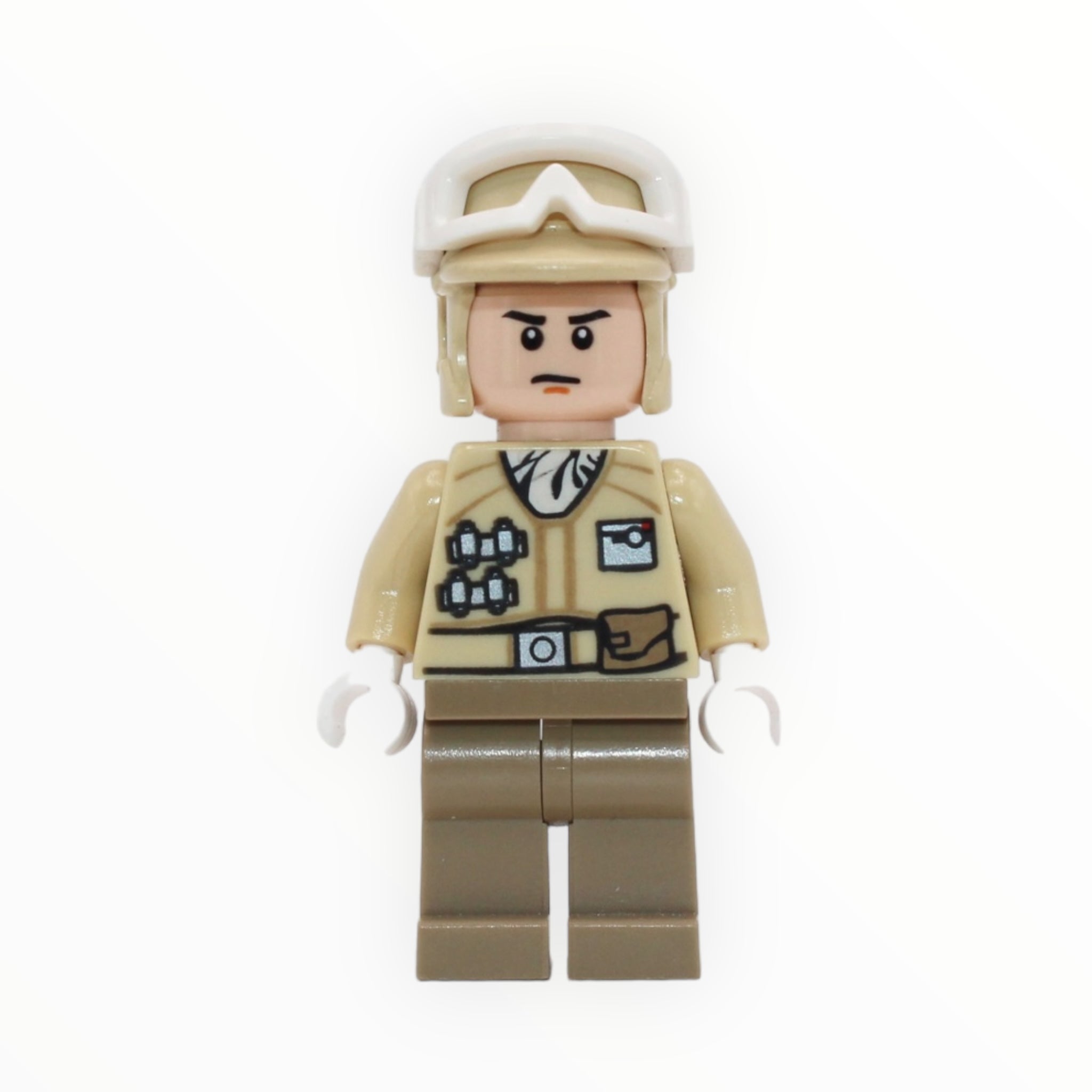 Hoth Rebel Trooper (tan uniform, frown, orange chin dimple, 2010)