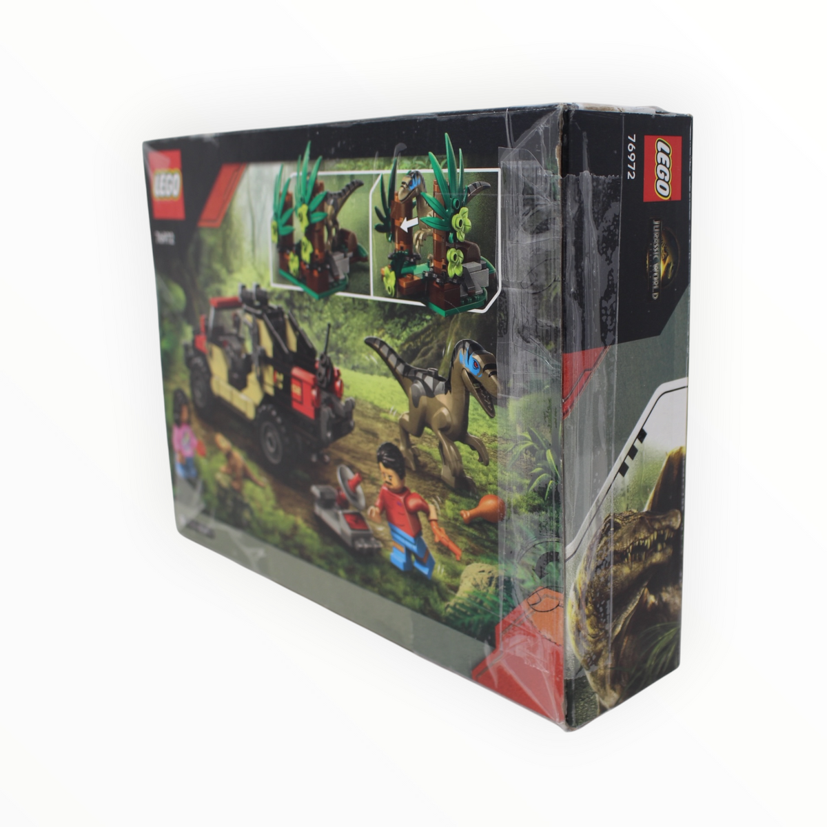 Certified Used Set 76972 Jurassic World Raptor Off-Road Escape (open box sealed bags, damaged box)