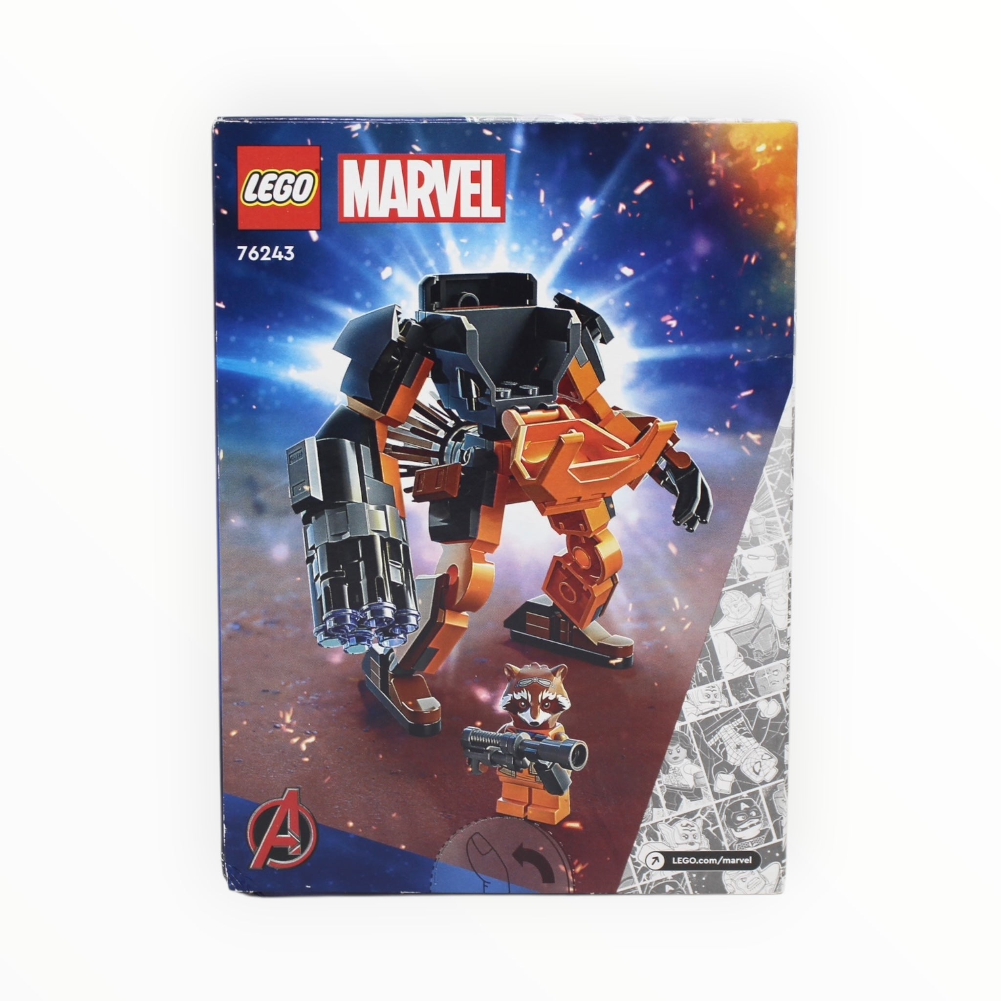 Retired Set 76243 Marvel Rocket Mech Armor (damaged box)