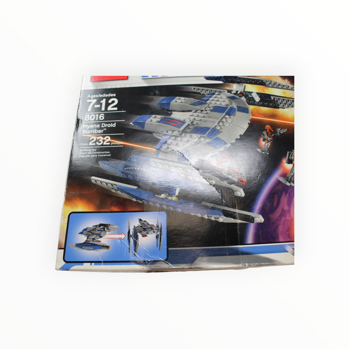 Retired Set 8016 Star Wars Hyena Droid Bomber (damaged box)