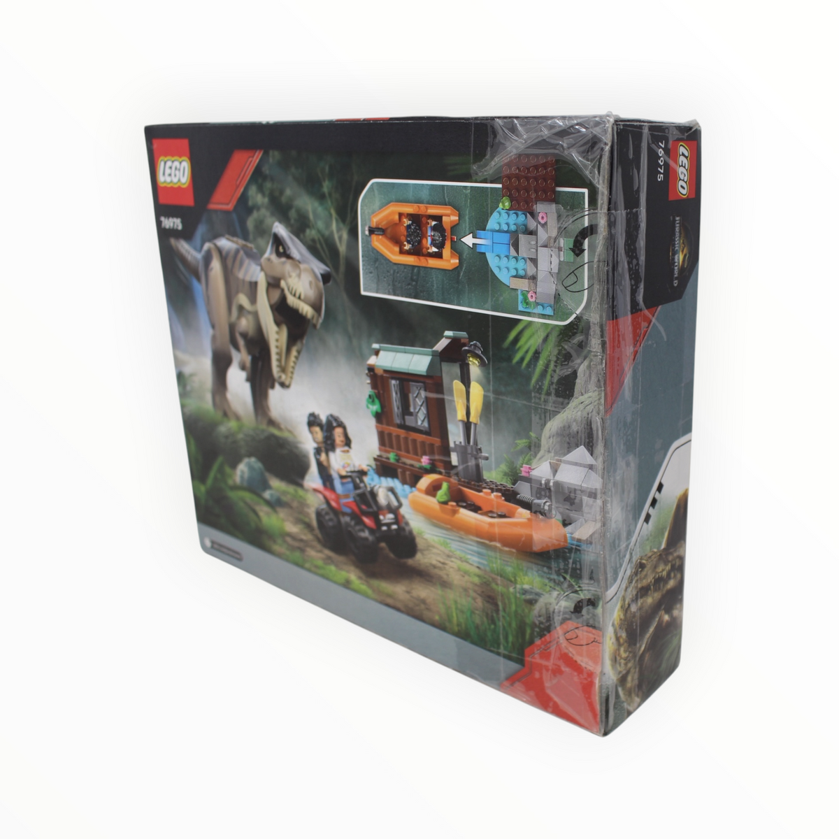 Certified Used Set 96975 Jurassic World T. rex River Escape (open box sealed bags, damaged box)