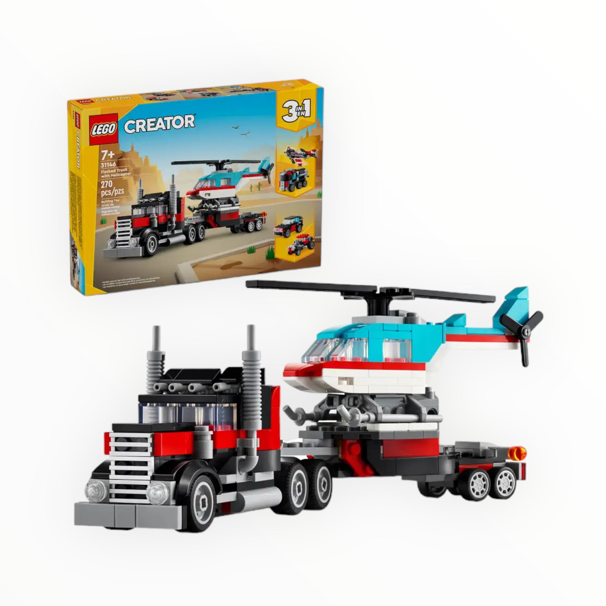 31146 Creator Flatbed Truck with Helicopter