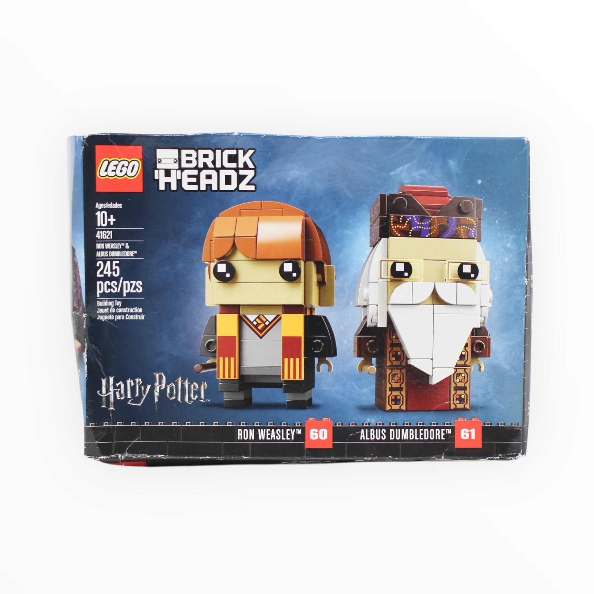 Retired Set 41621 Harry Potter BrickHeadz Ron Weasley & Albus Dumbledore (damaged box)