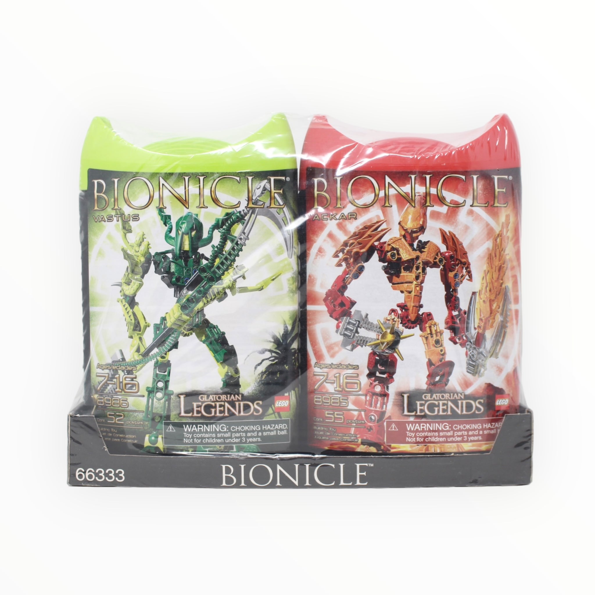 Retired Set Bionicle Glatorian Legends Two-Pack (sets 8985 and 8986, some damage)