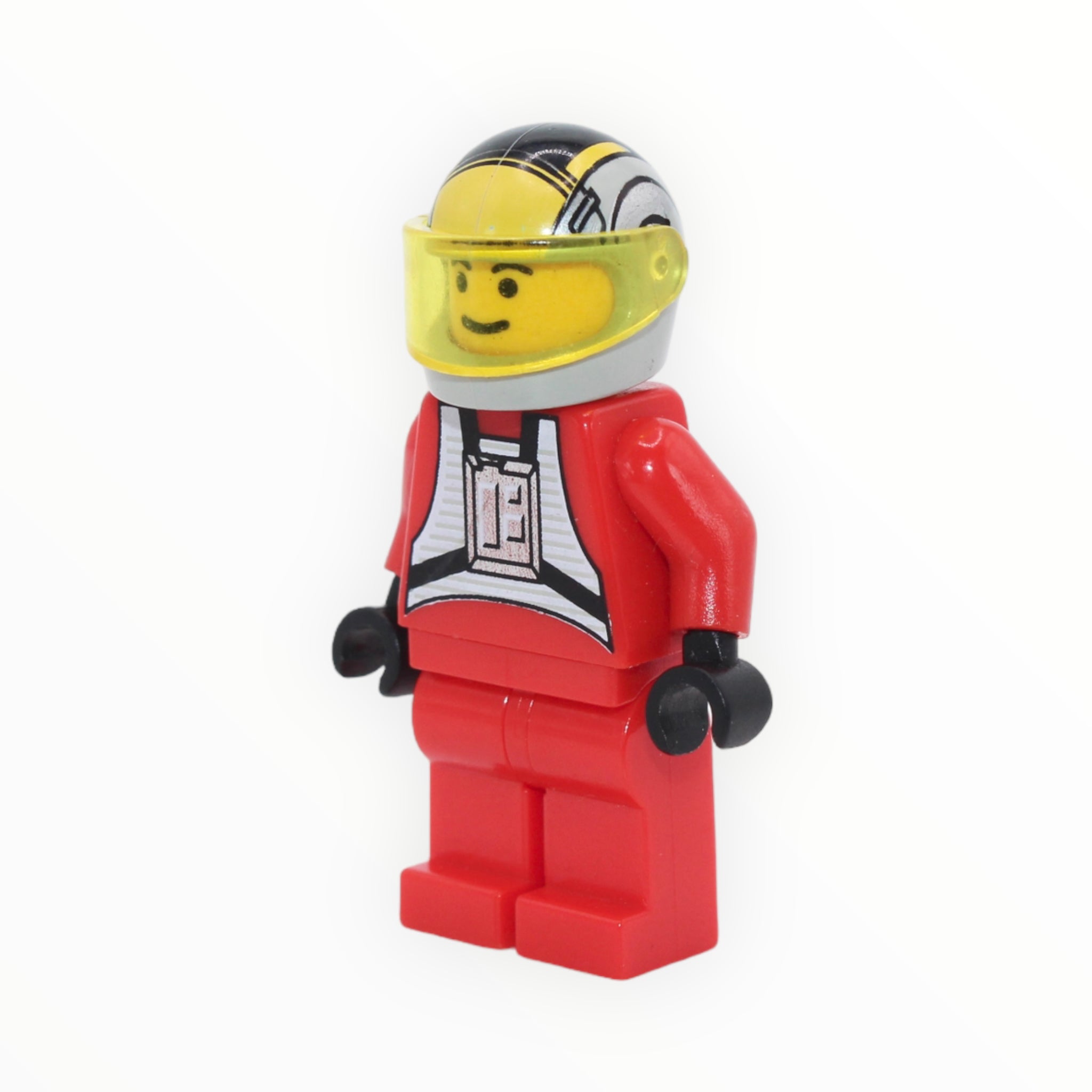 Rebel B-Wing Pilot (yellow head, red jumpsuit, helmet with large print, 2000)