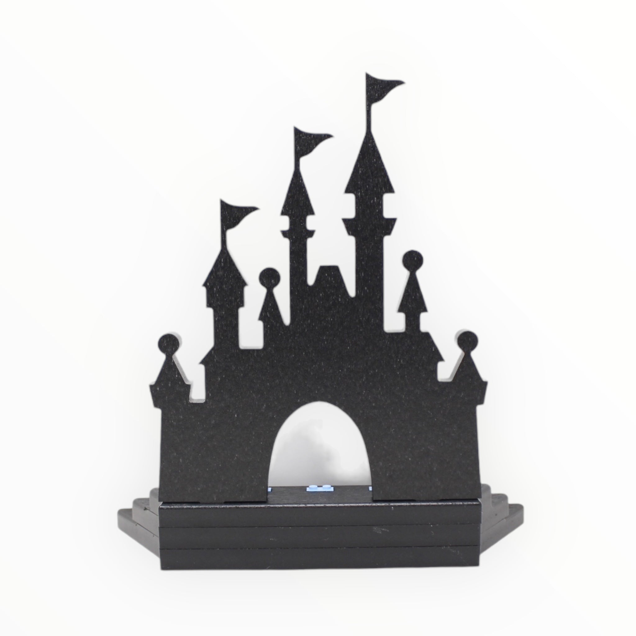 Castle-Themed Minifigure Display Stand (black with blue studs)