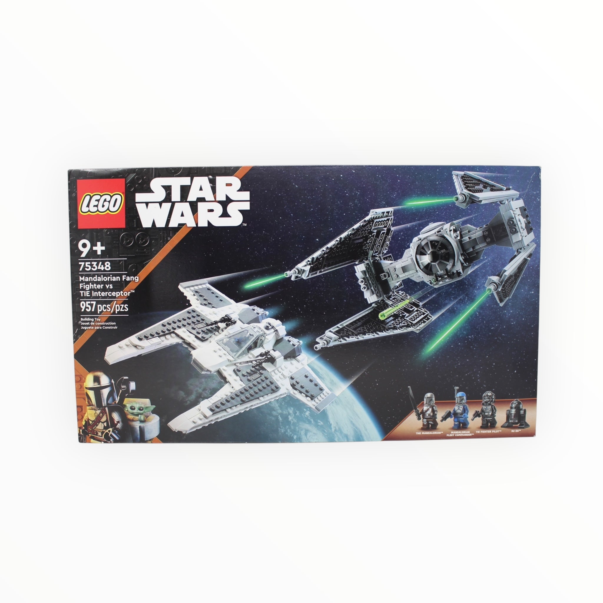 Retired Set 75348 Star Wars Mandalorian Fang Fighter vs. TIE Interceptor (slight box damage)