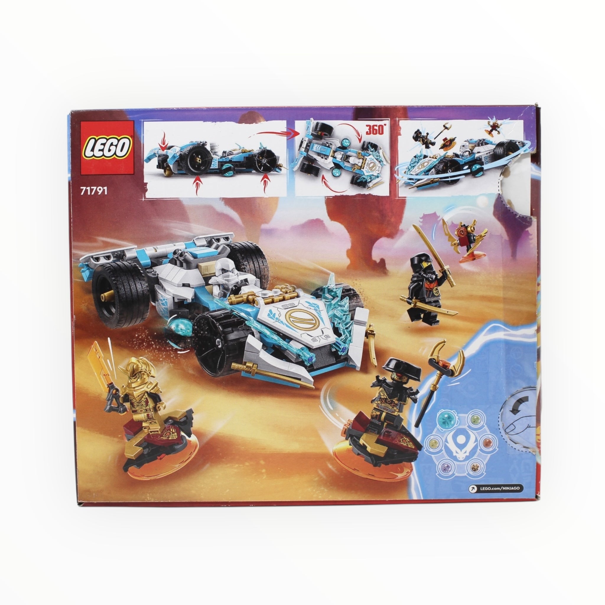 Certified Used Set 71791 Ninjago Zane’s Dragon Power Spinjitzu Race Car