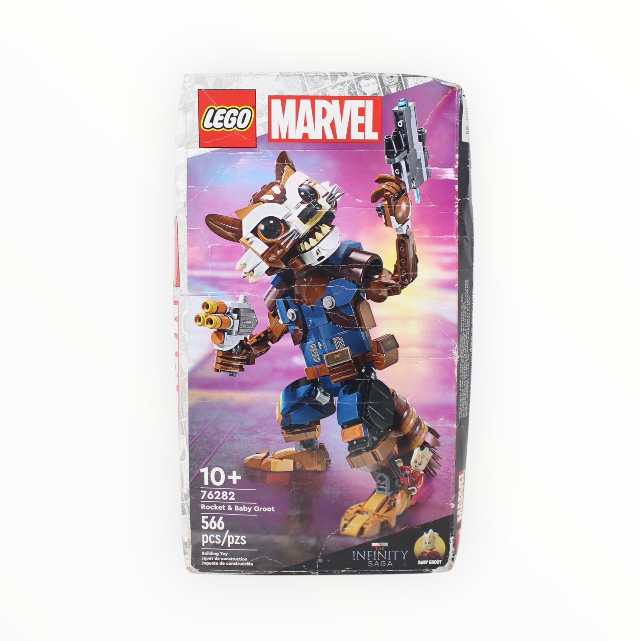 Certified Used Set 76282 Marvel Infinity Saga Rocket & Baby Groot (damaged box)