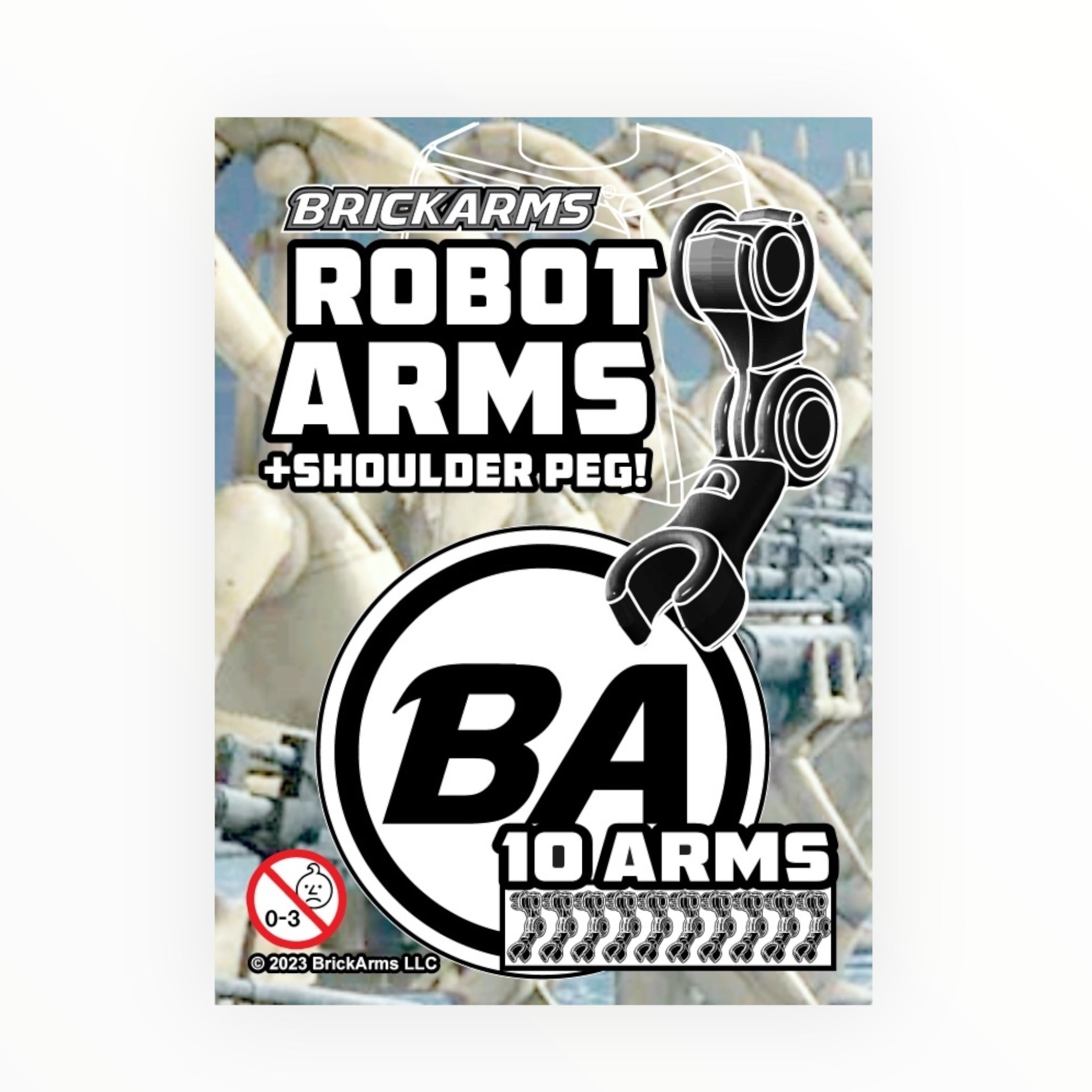 BrickArms Robot Arms + Shoulder Peg (black)