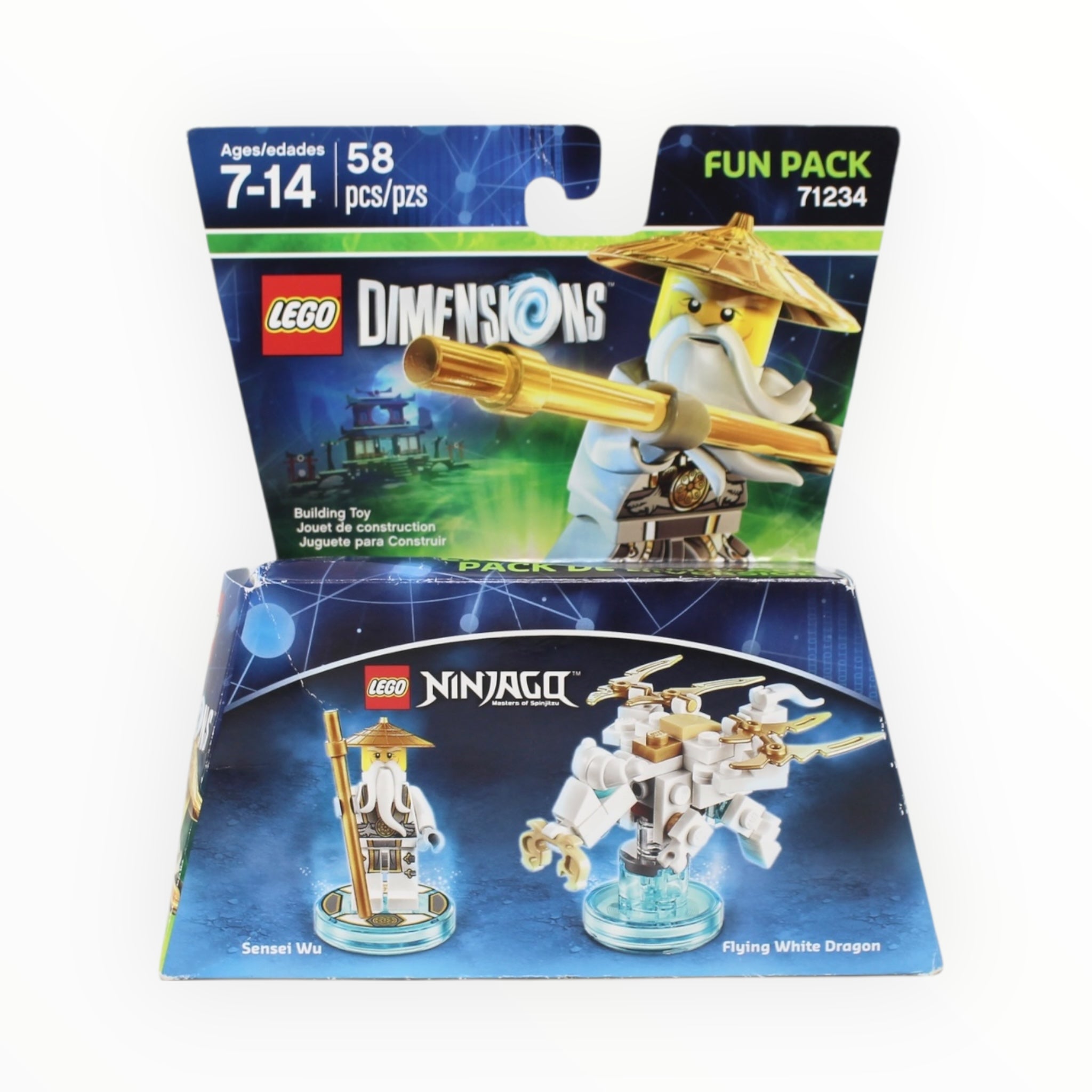 Retired Set 71234 Dimensions Fun Pack - Ninjago Sensei Wu and Flying White Dragon (slight box damage)