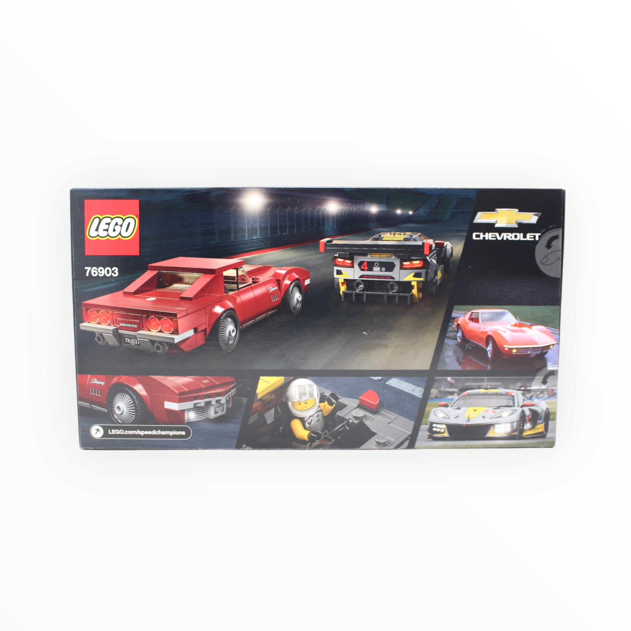 Retired Set 76903 Speed Champions Chevrolet Corvette C8.R Race Car and 1968 Chevrolet Corvette