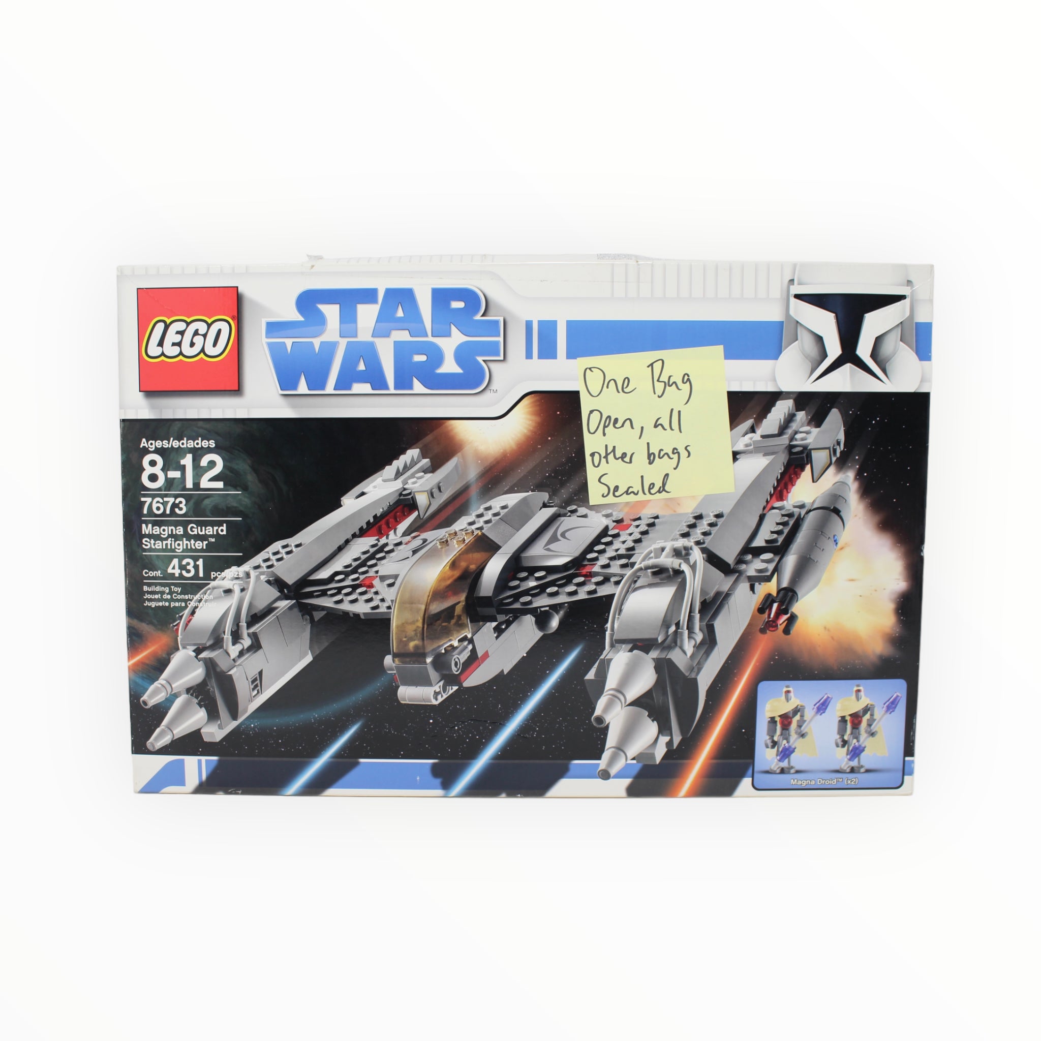 Certified Used Set 7673 Star Wars Magna Guard Starfighter (most bags sealed)