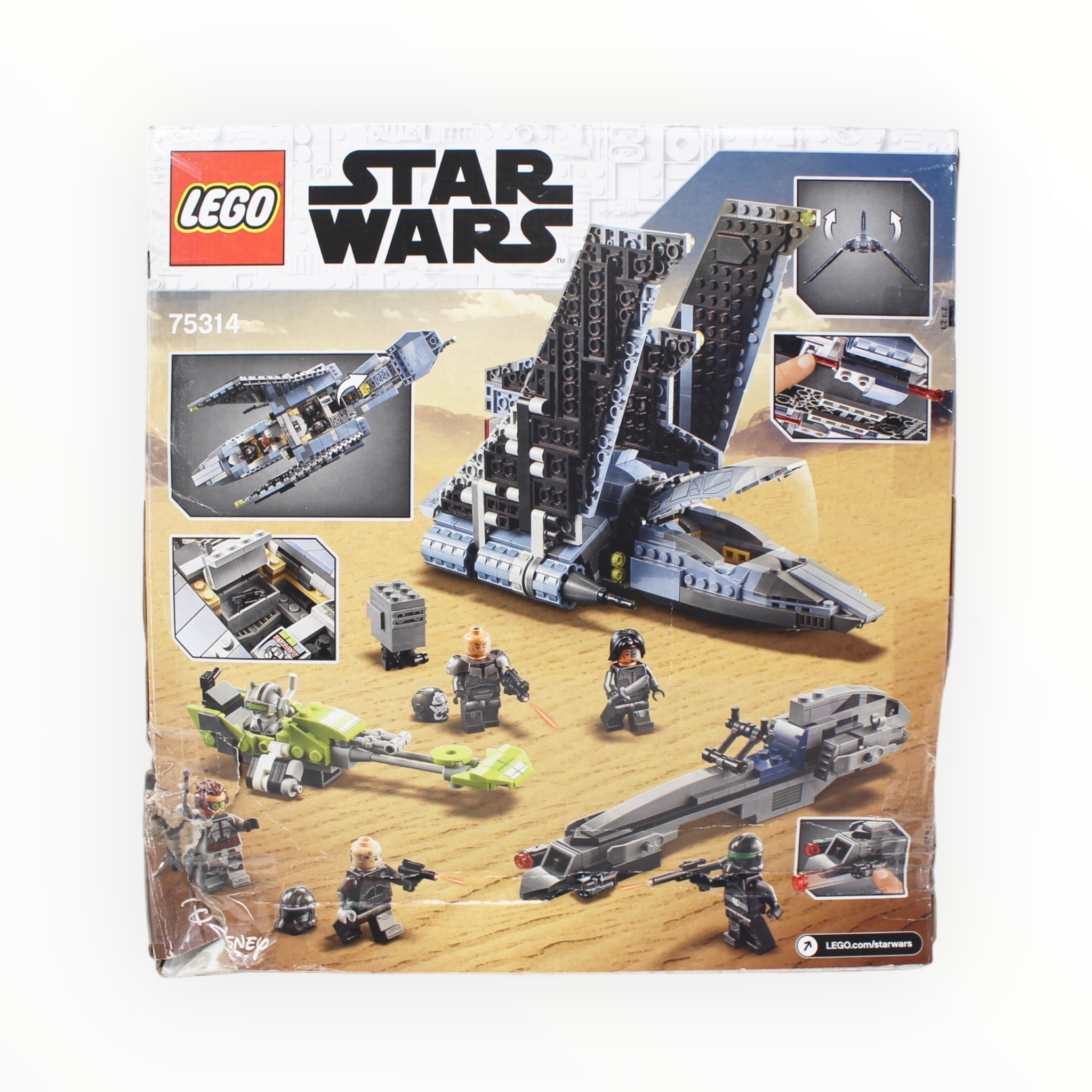 Certified Used Set 75314 Star Wars The Bad Batch Attack Shuttle (open and damaged box, sealed bags)