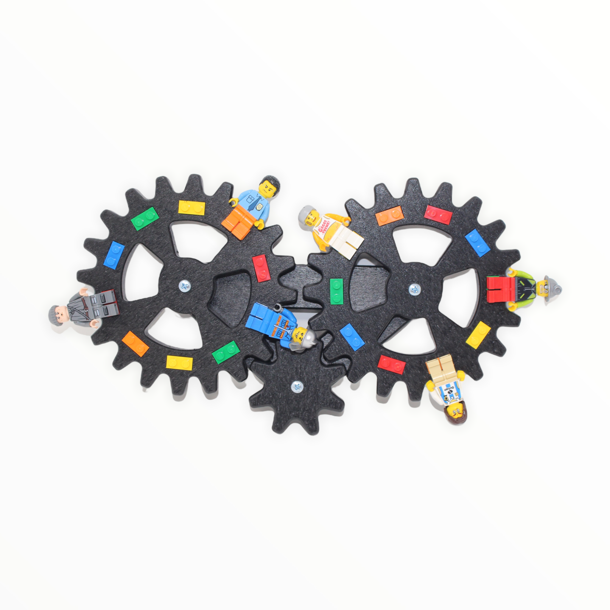 Minifigure Gear Display Stand (black with rainbow studs)