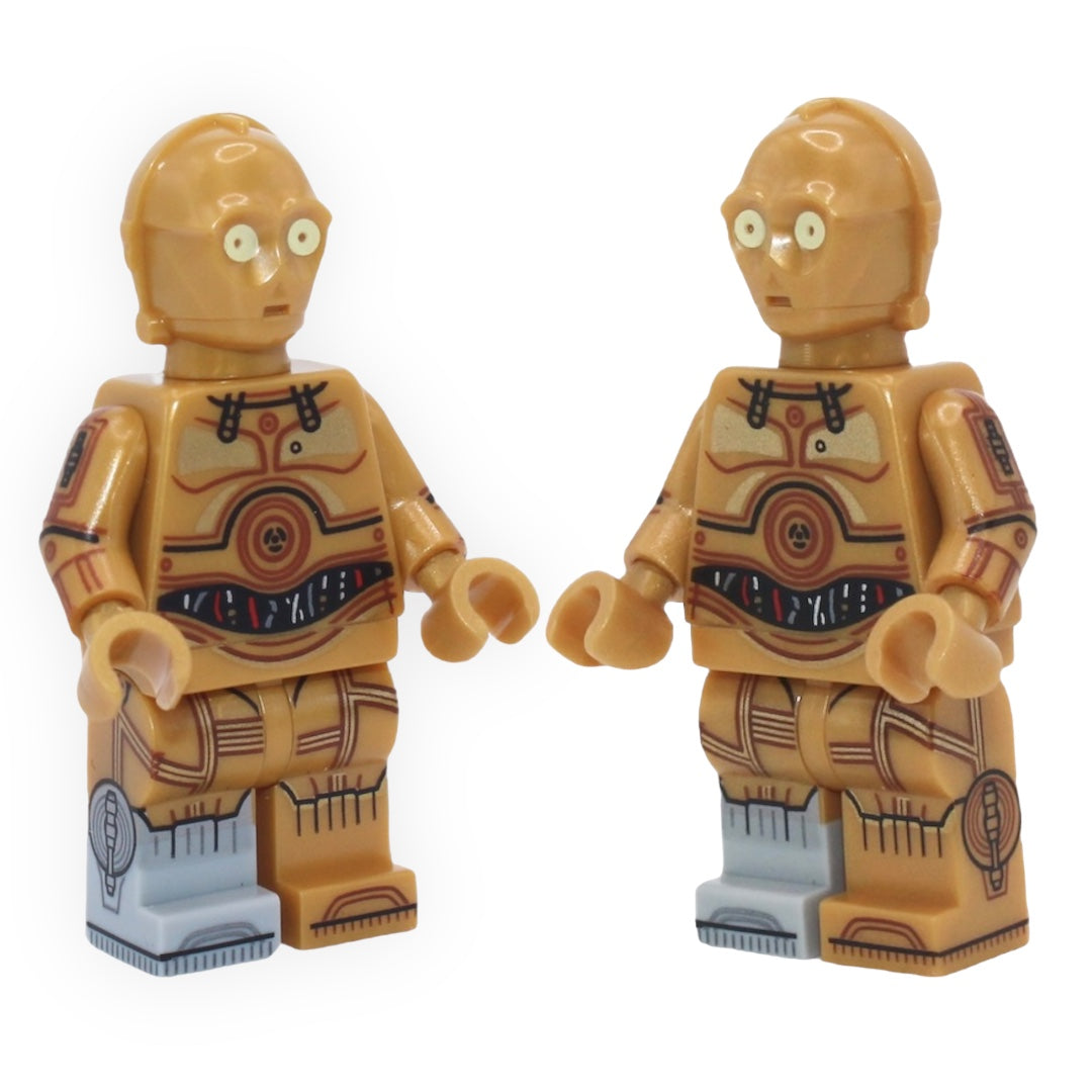 C-3PO (dual-molded light gray right leg, printed arms, 2022)