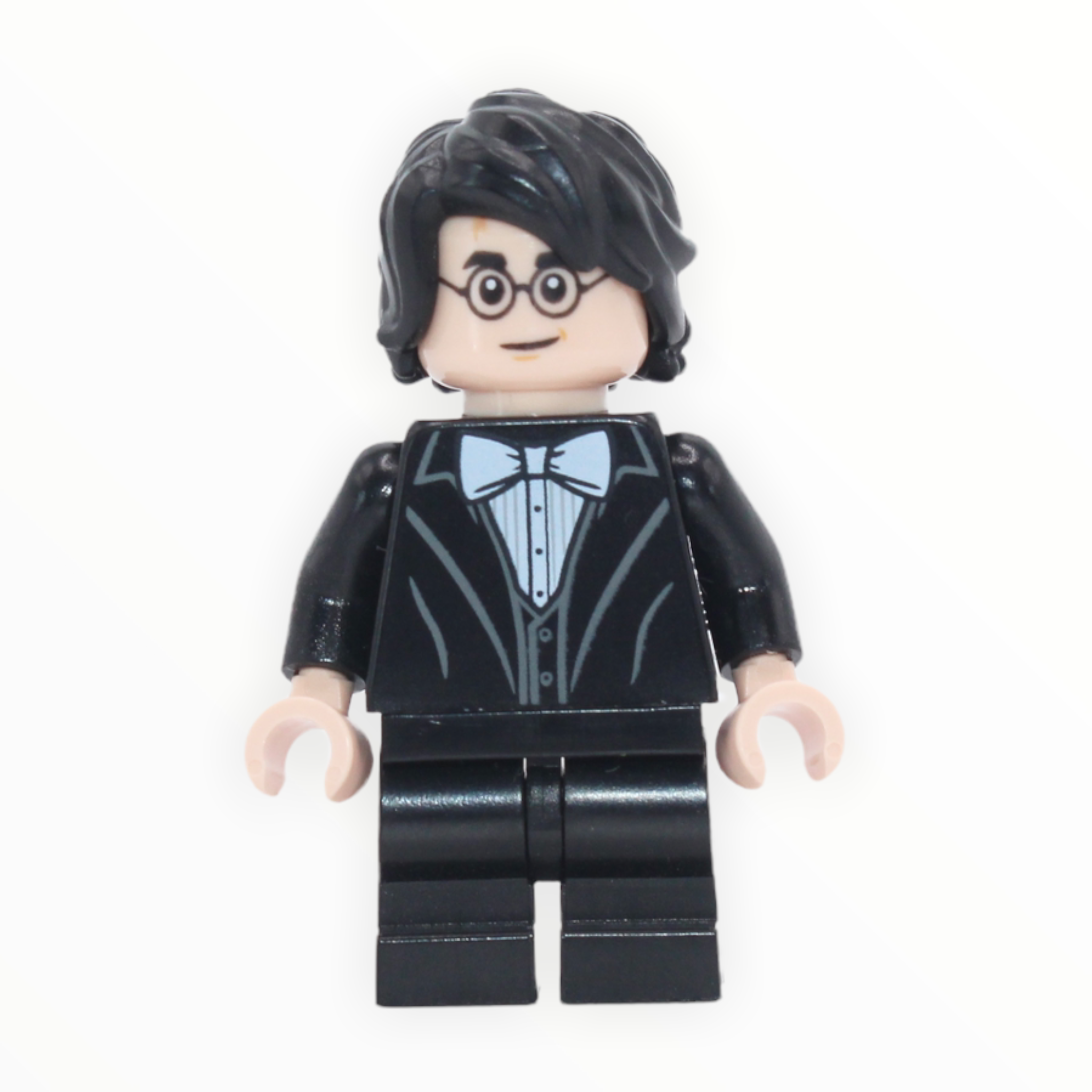 Harry Potter (black suit, white bow tie, medium black legs)