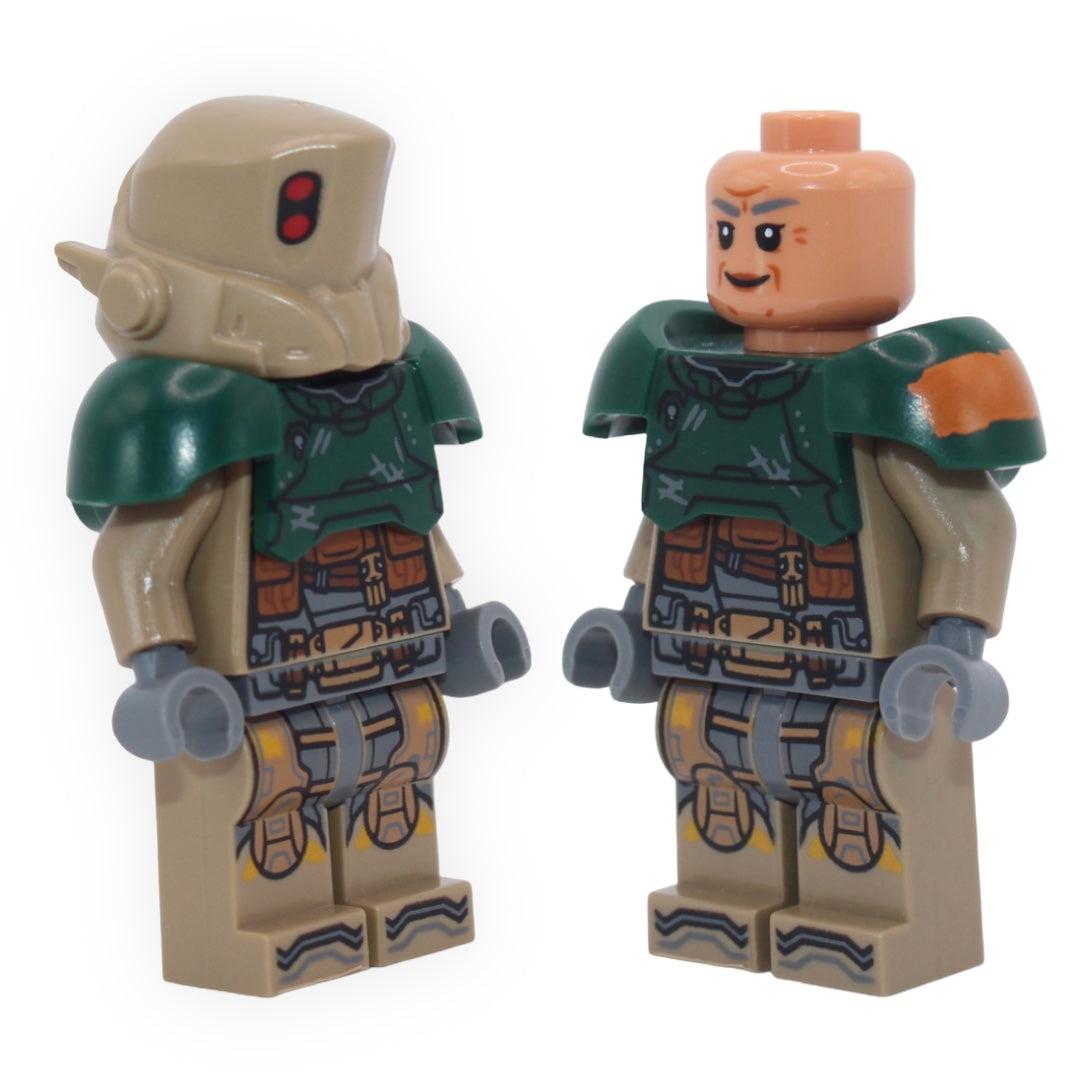 Darby Steel (dark tan outfit, dark green armor, helmet)