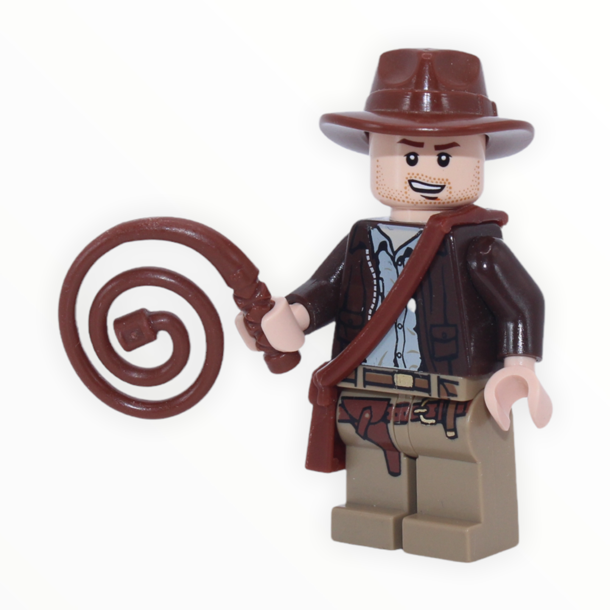 Indiana Jones (open-mouth grin, with whip and satchel)