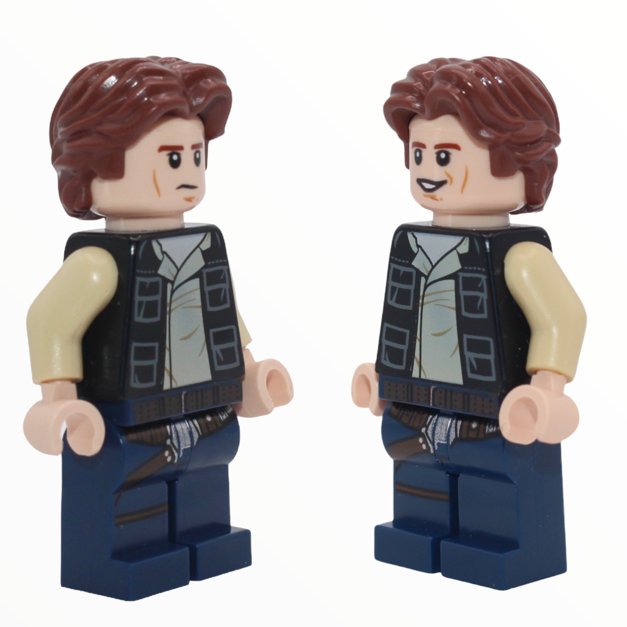 Han Solo (black vest with pockets, dark blue legs, wavy hair, 2016)