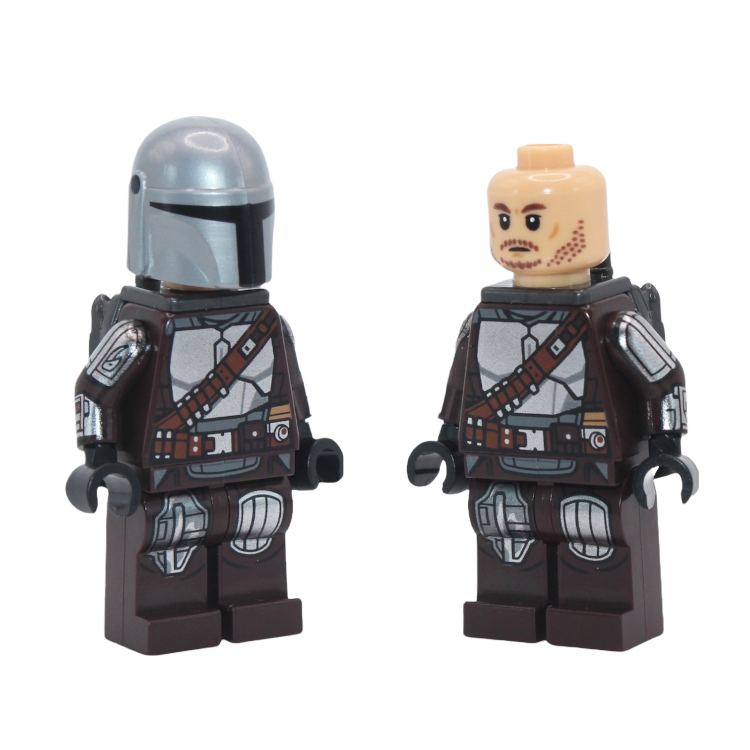 The Mandalorian Din Djarin (silver Beskar armor, printed head, jet pack)